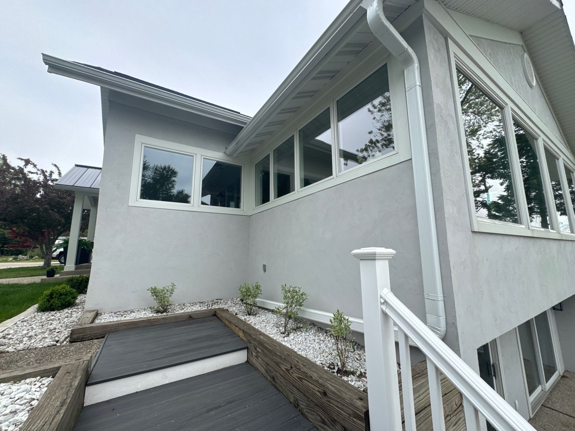 Norton Shores Residential Stucco Repair and Exterior Painting Refresh by Gordon Painting