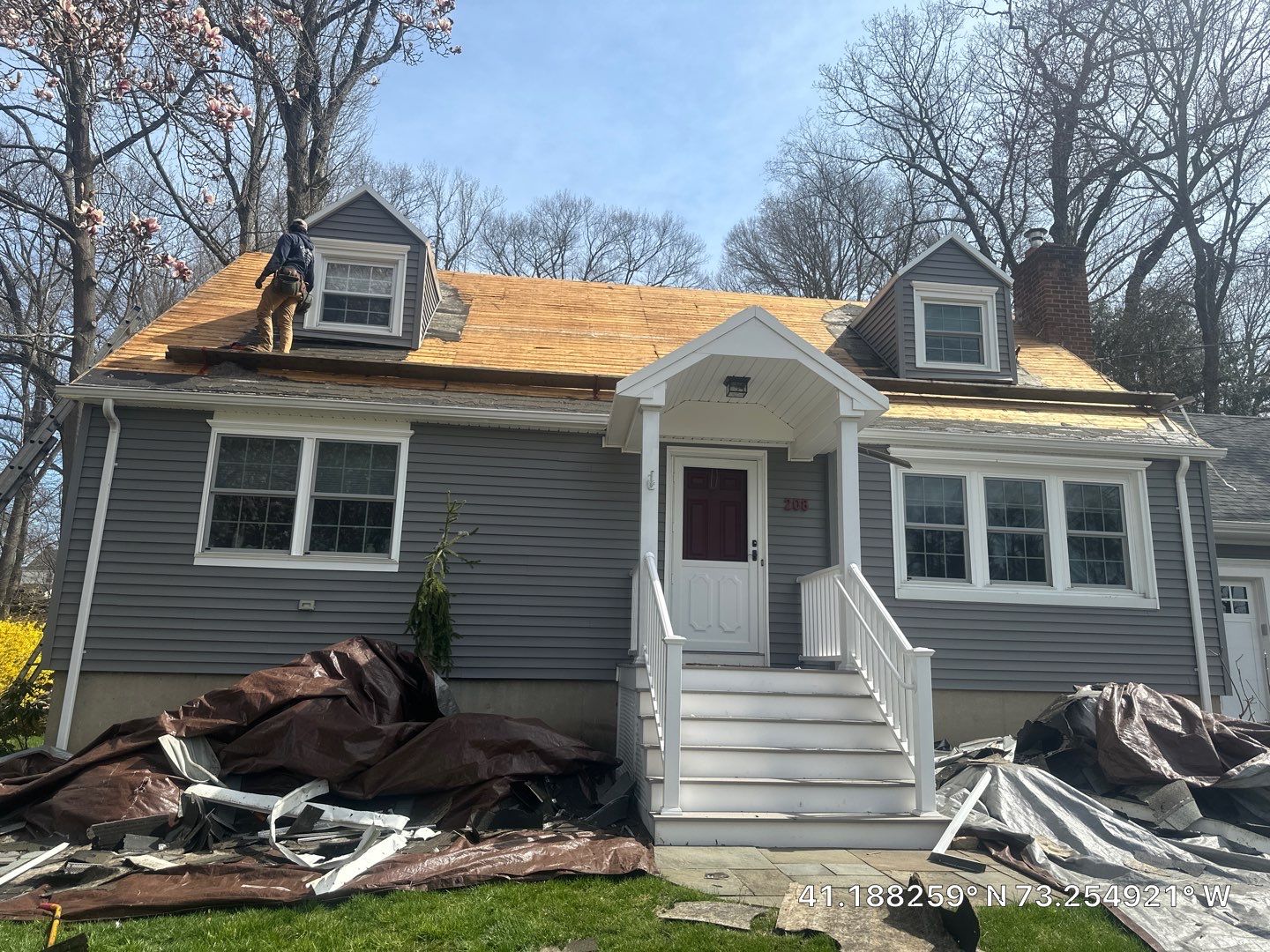 Residential Roofing Installation using Tamko Slatestone gray by A Plus Exterior