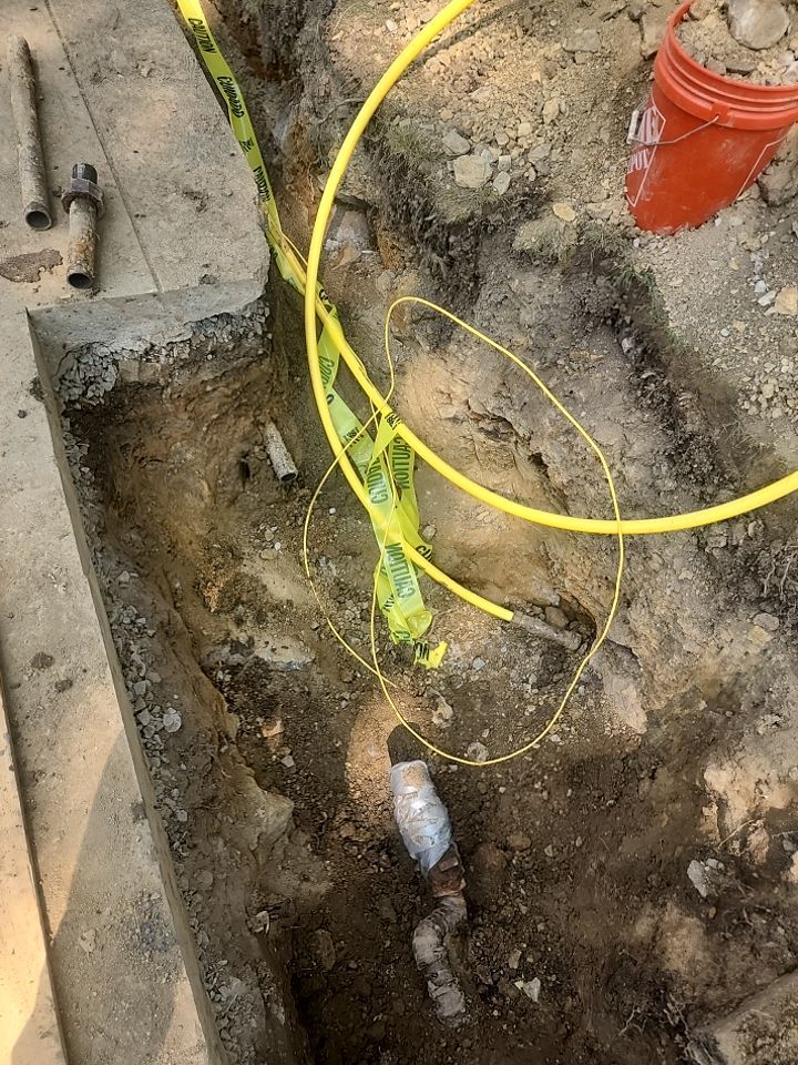 Replace failed gas line from gas connection at street to new meter by Sureway Comfort John Wilcox Plumbing Heating Cooling