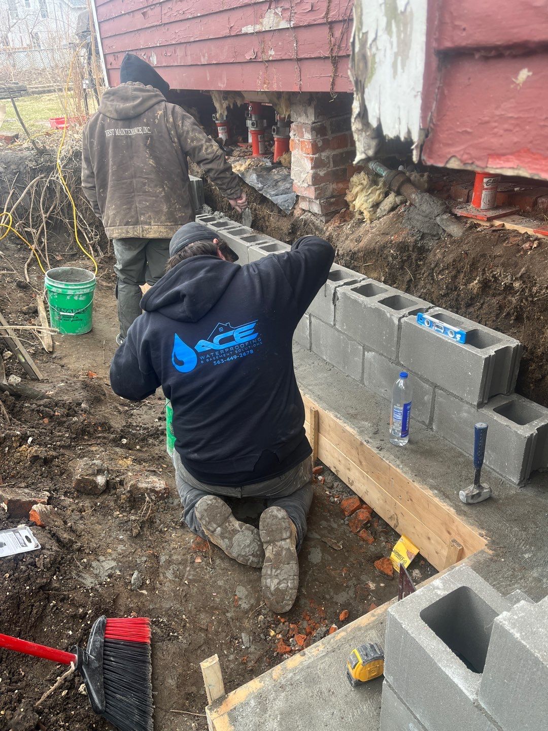 Excavation, Foundation Rebuild, and Masonry Repair by ACE Waterproofing & Basement Solutions