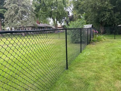 Black Vinyl Coated Chain Link Fence Installation in Waterloo