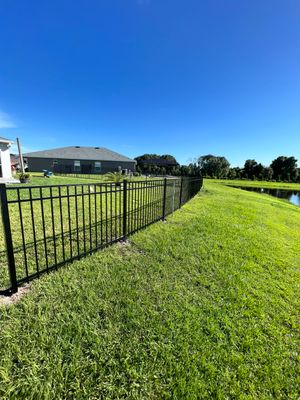 Parrish, FL 4ft. Tall 3-Rail Black Aluminum Fence