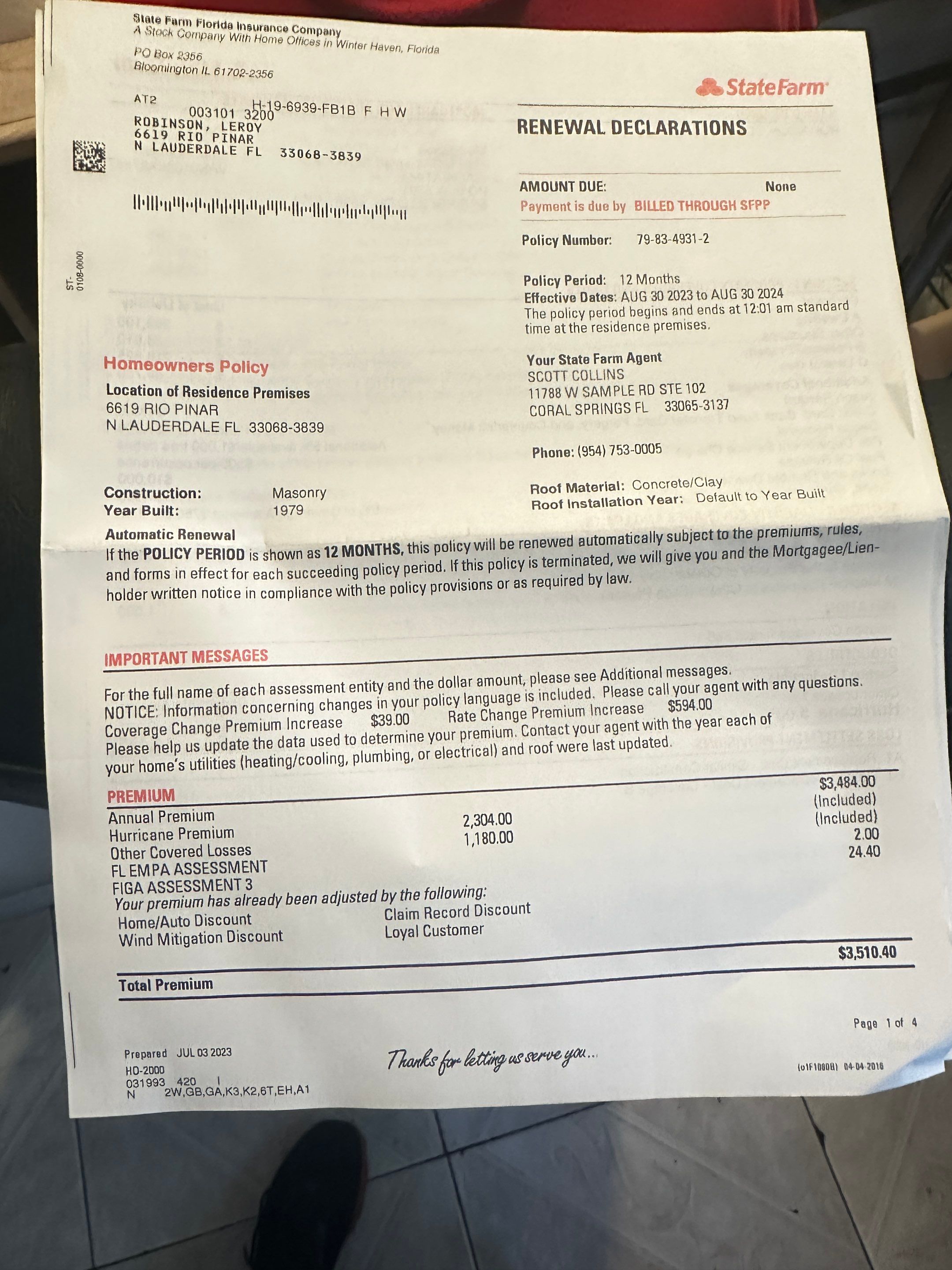 Water Damage Claim in North Lauderdale by FLAPA & KeyStone