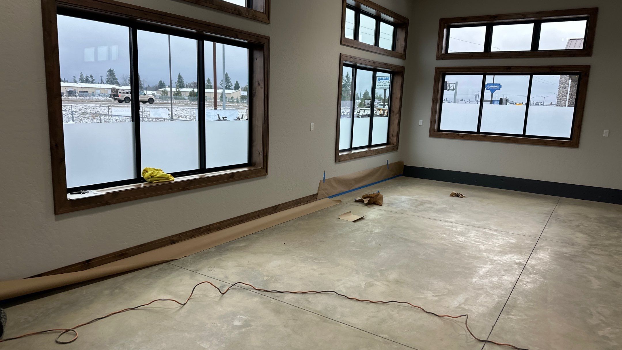 Maximum Exposure Commercial Floor using Domino w/ 5% Cherry Bomb Red  by Croc Coatings, LLC