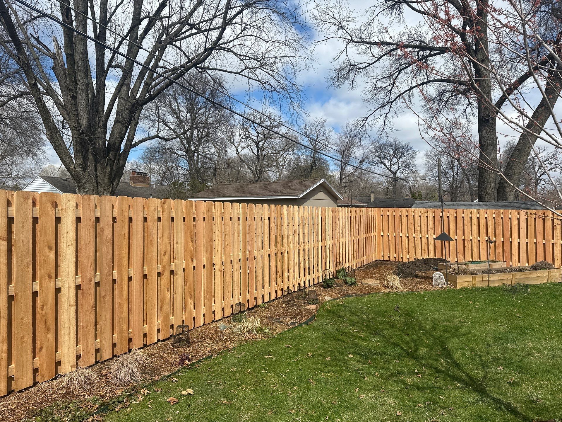 Cedar Privacy Fence Shadowbox Installation in Cedar Falls by Perfect Picket Fence and Stain