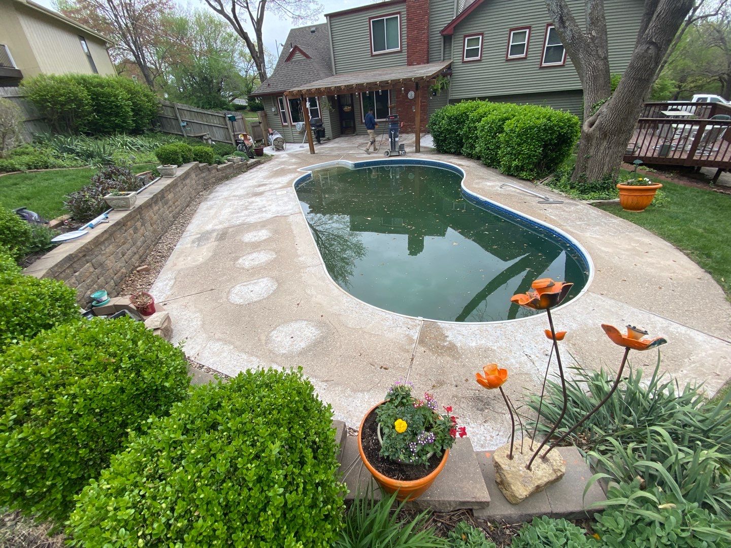 Pool Deck using Pecan by Select Painting, Coatings & Garage Cabinets