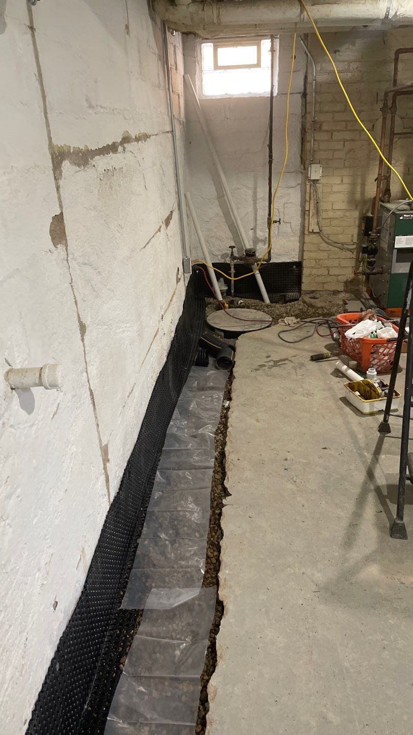 Interior Drain Tile & Wall Drainage in Northeast Minneapolis by Waterproofing Northeast