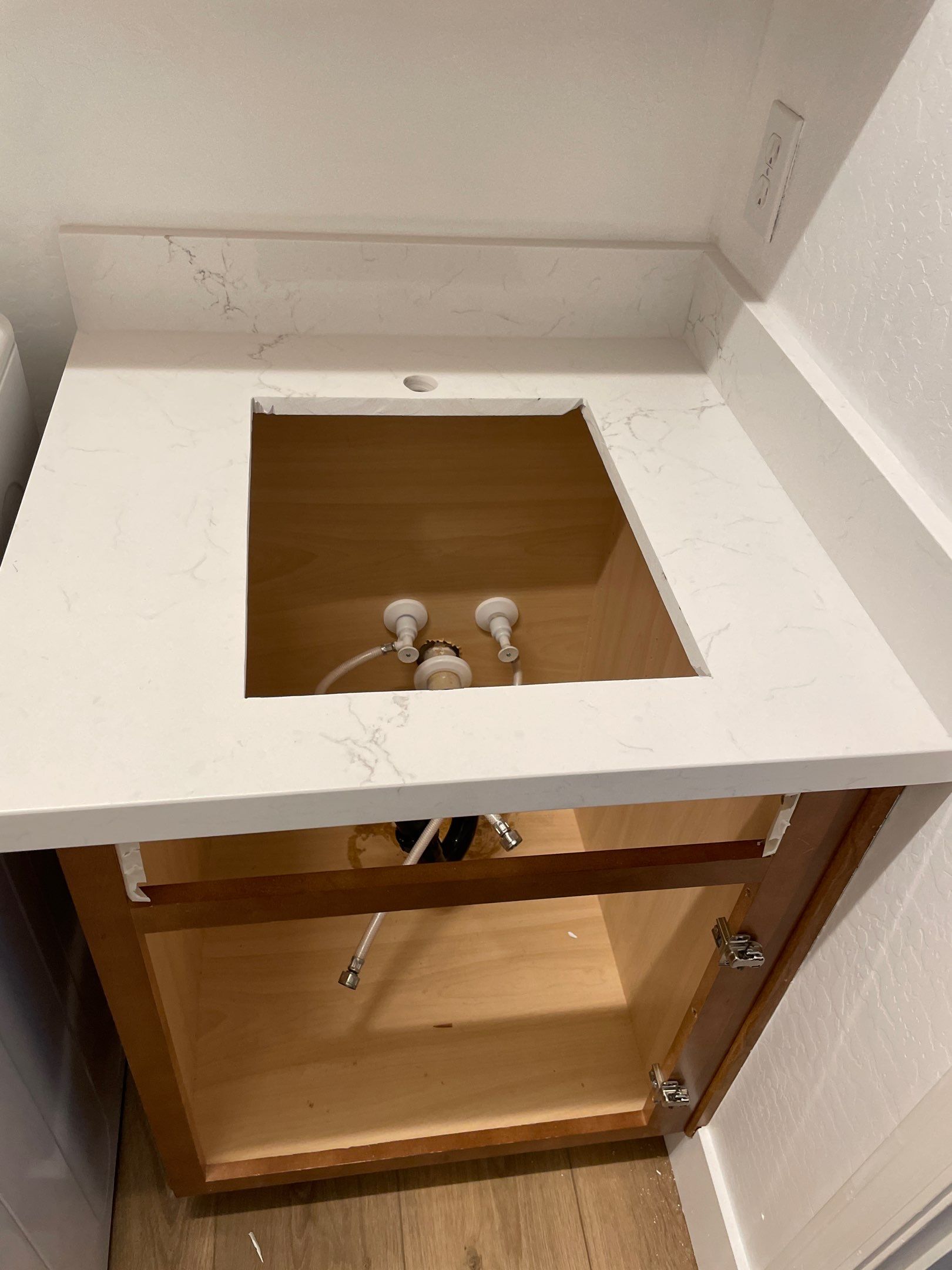 New Shower, Bathroom Floor and Countertops by Footprints Floors of Chandler