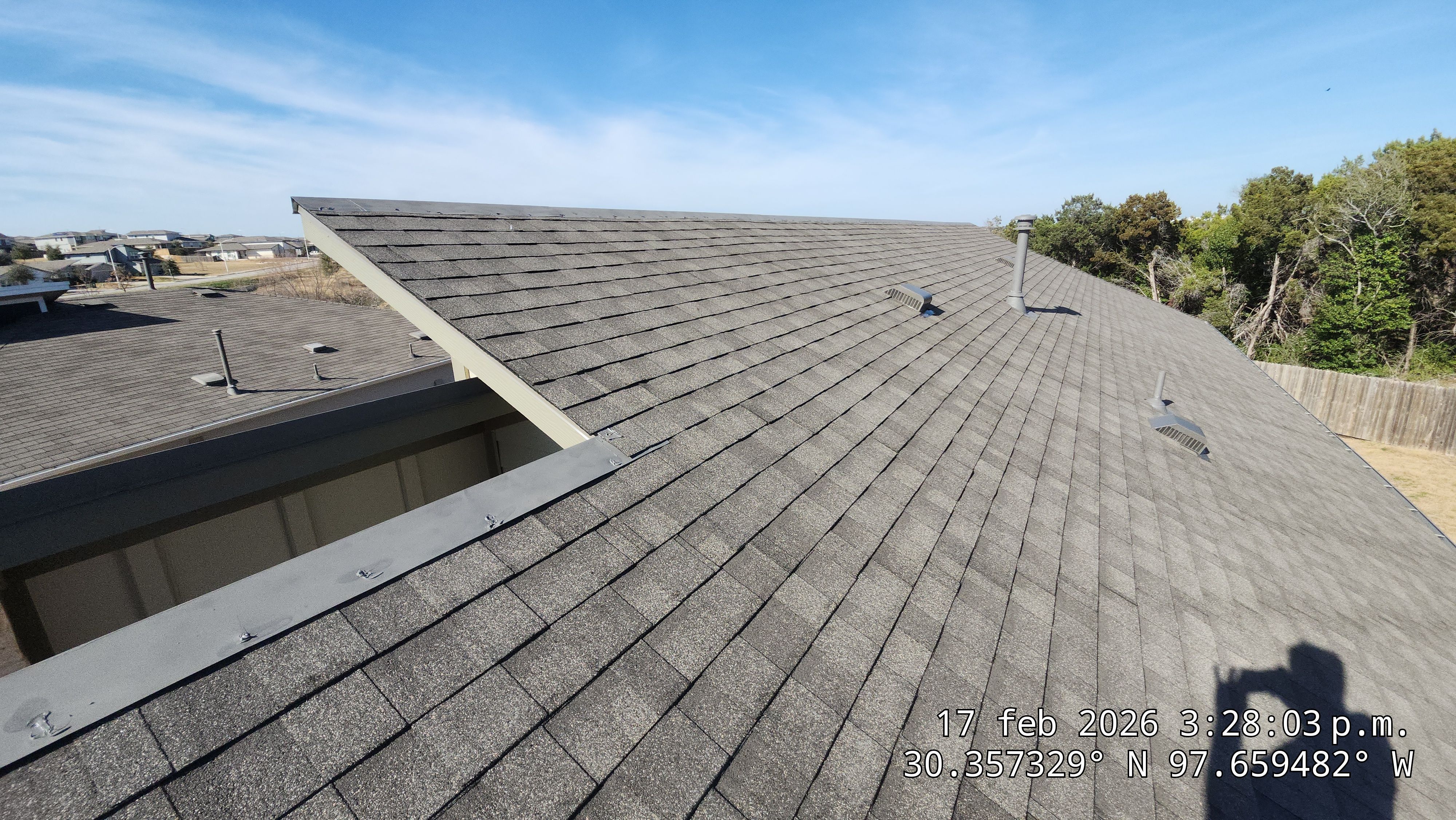 Full Asphalt Shingle Roof Replacement and Fence Restoration in Austin by Caliber Restoration LLC