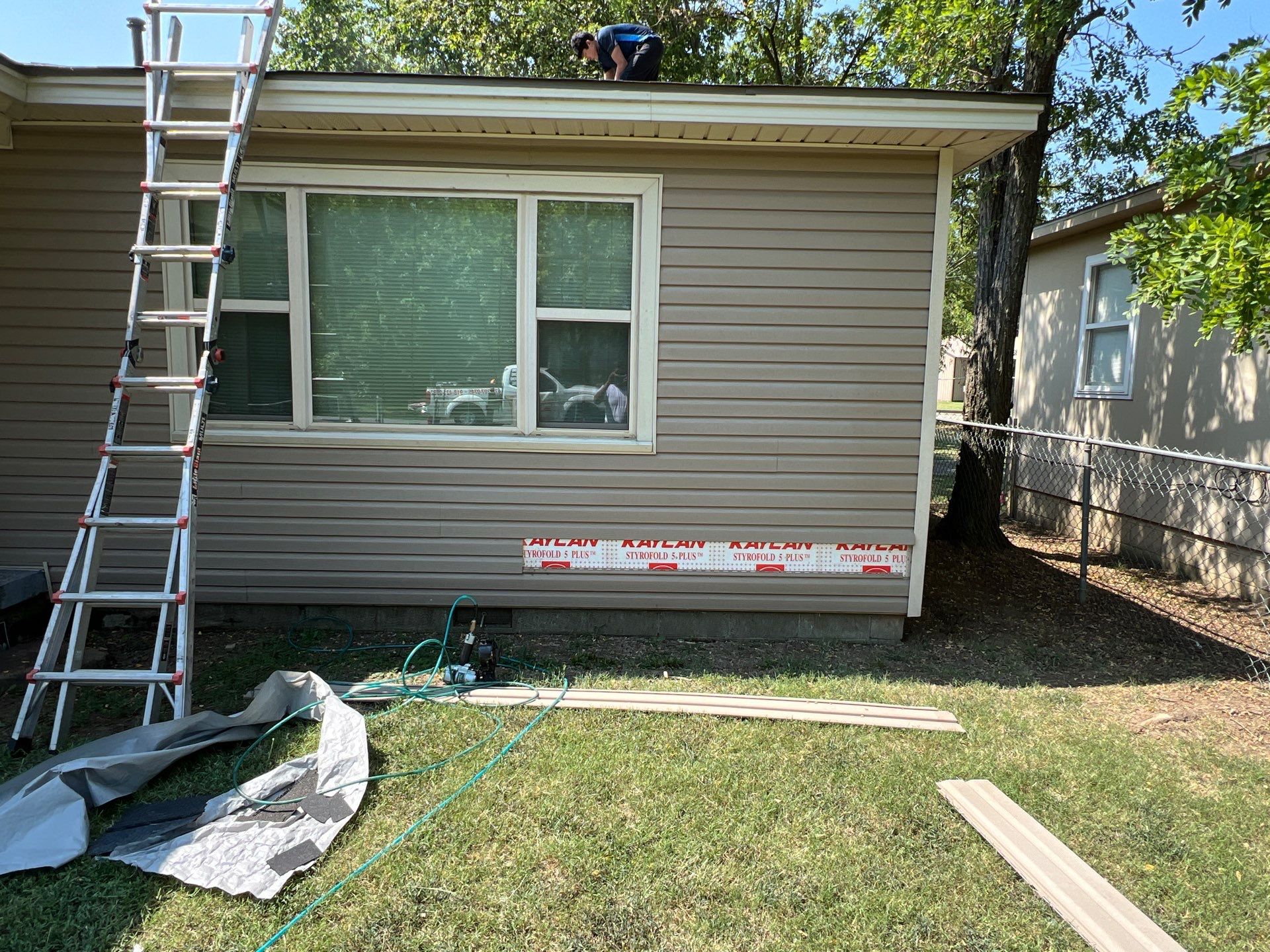 Hail damage & tornado damage restoration.  by In & Out Construction & Remodeling, LLC