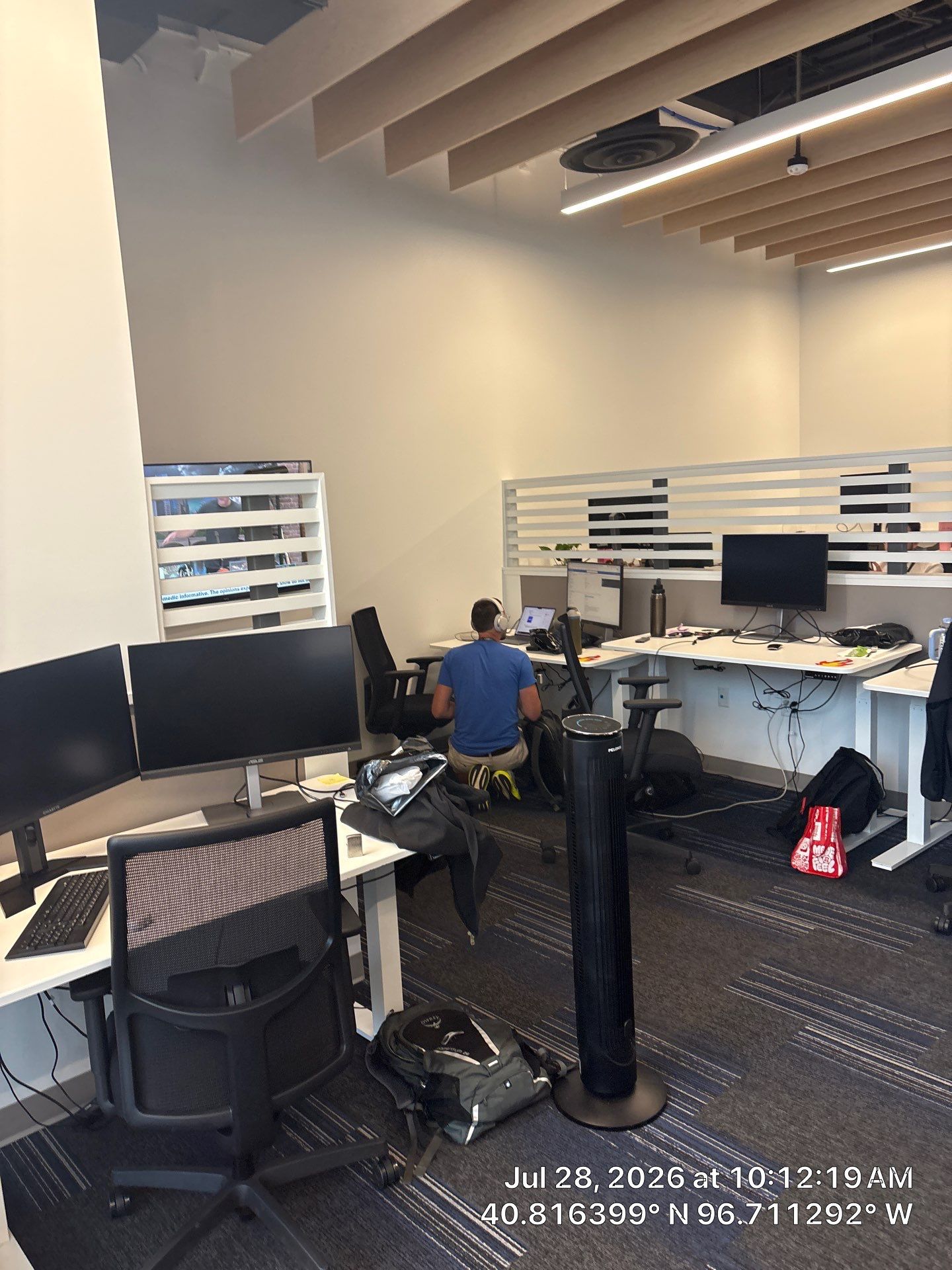 Modern Commercial Office Workstation and Acoustic Ceiling Installation by CompanyCam Sales Demo