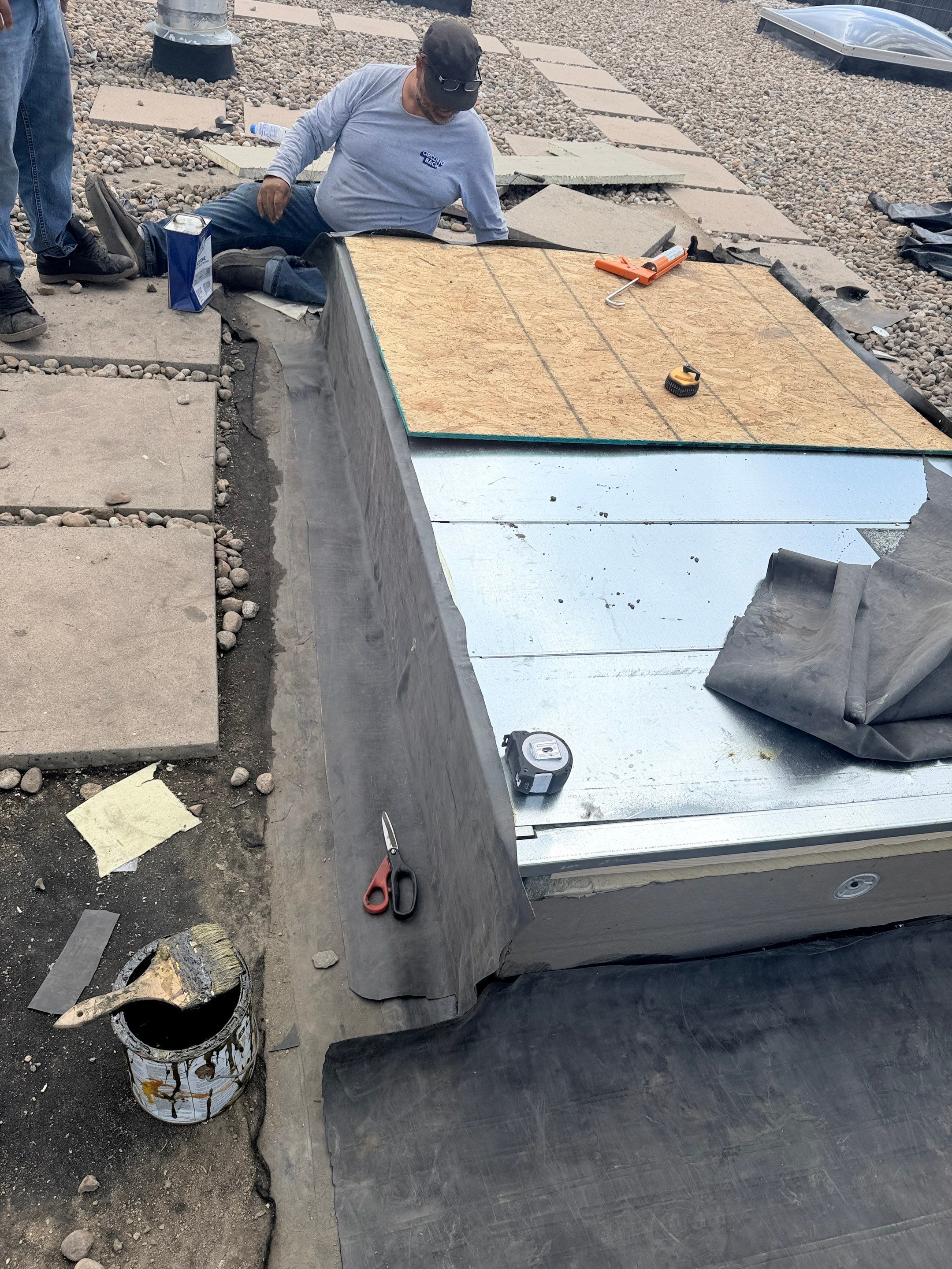 Bentley Denver Commercial Roofing Repair and HVAC Curb Flashing in Lone Tree CO by Rhino Roofing LLC