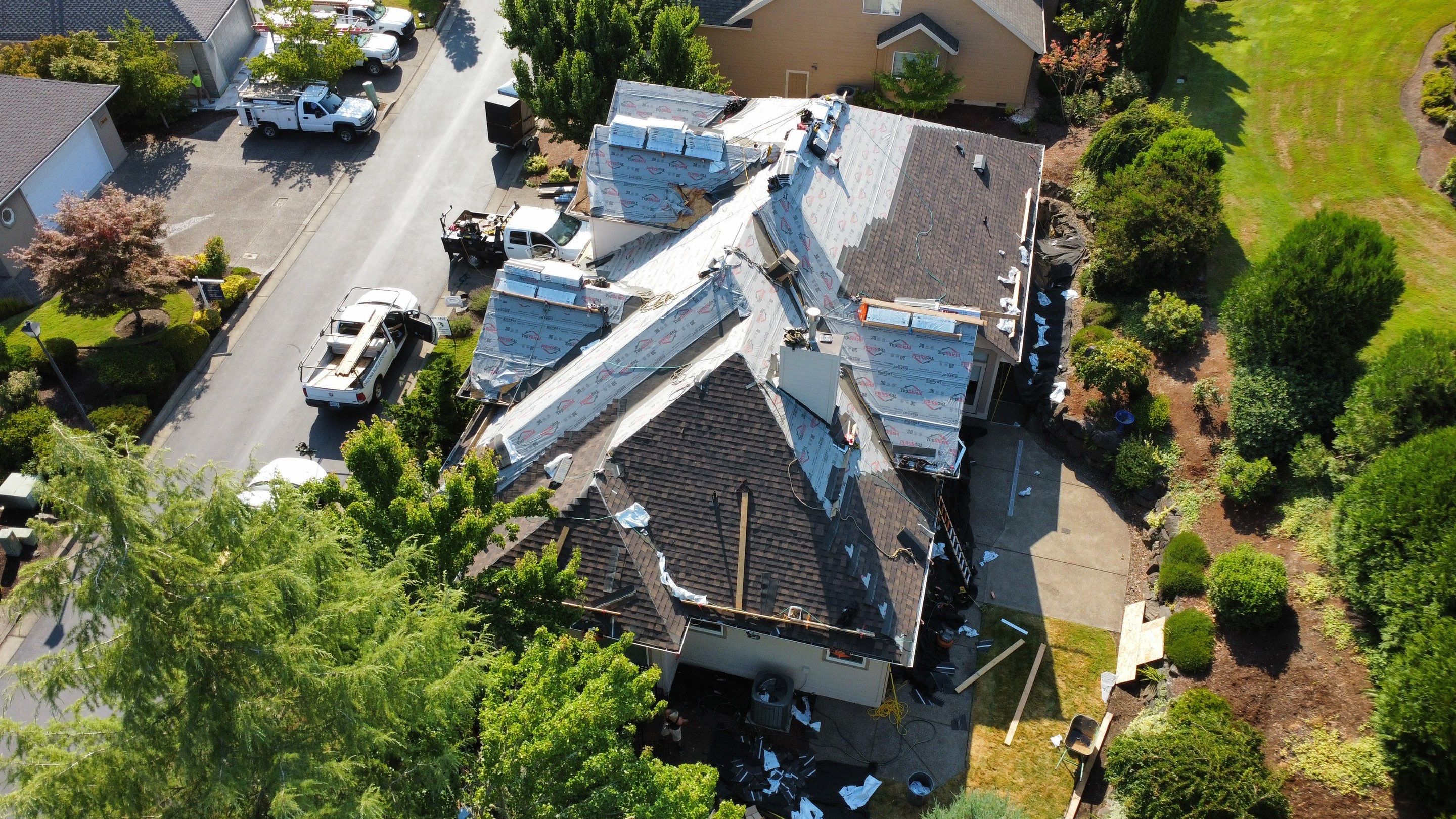 Residential Roofing Installation using IKO Dynasty (Color: Shadow Brown) by Orezona Building & Roofing Company, Inc.
