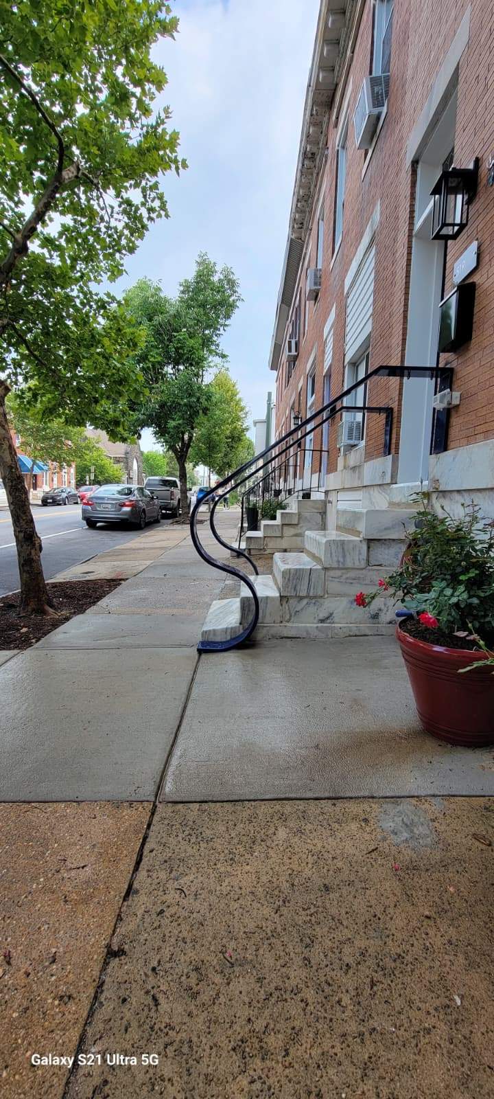 Custom "S" Shape Stair Handrails – Entryway Transformation – Baltimore, MD by Capitol Iron Works