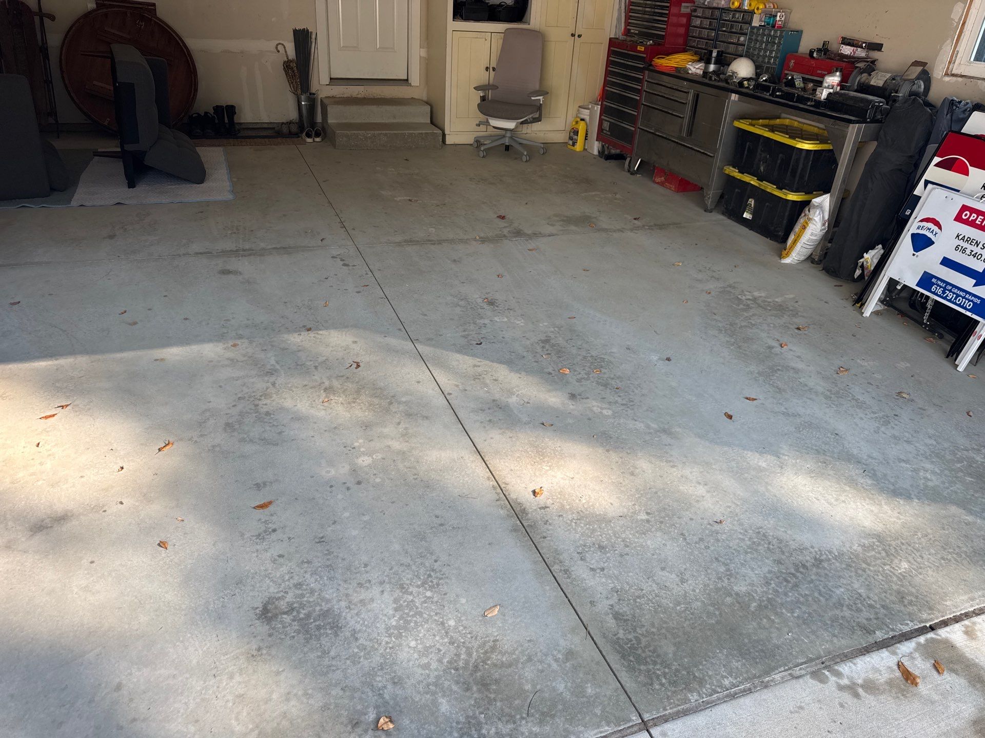 Hudsonville Garage Renovation Featuring Finished Drywall and Flake Epoxy Floors by Gordon Painting