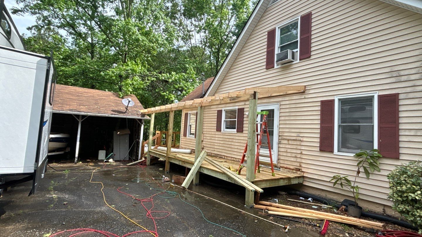 Roof Replacement and cover porch  by Deerfield Roofing LLC