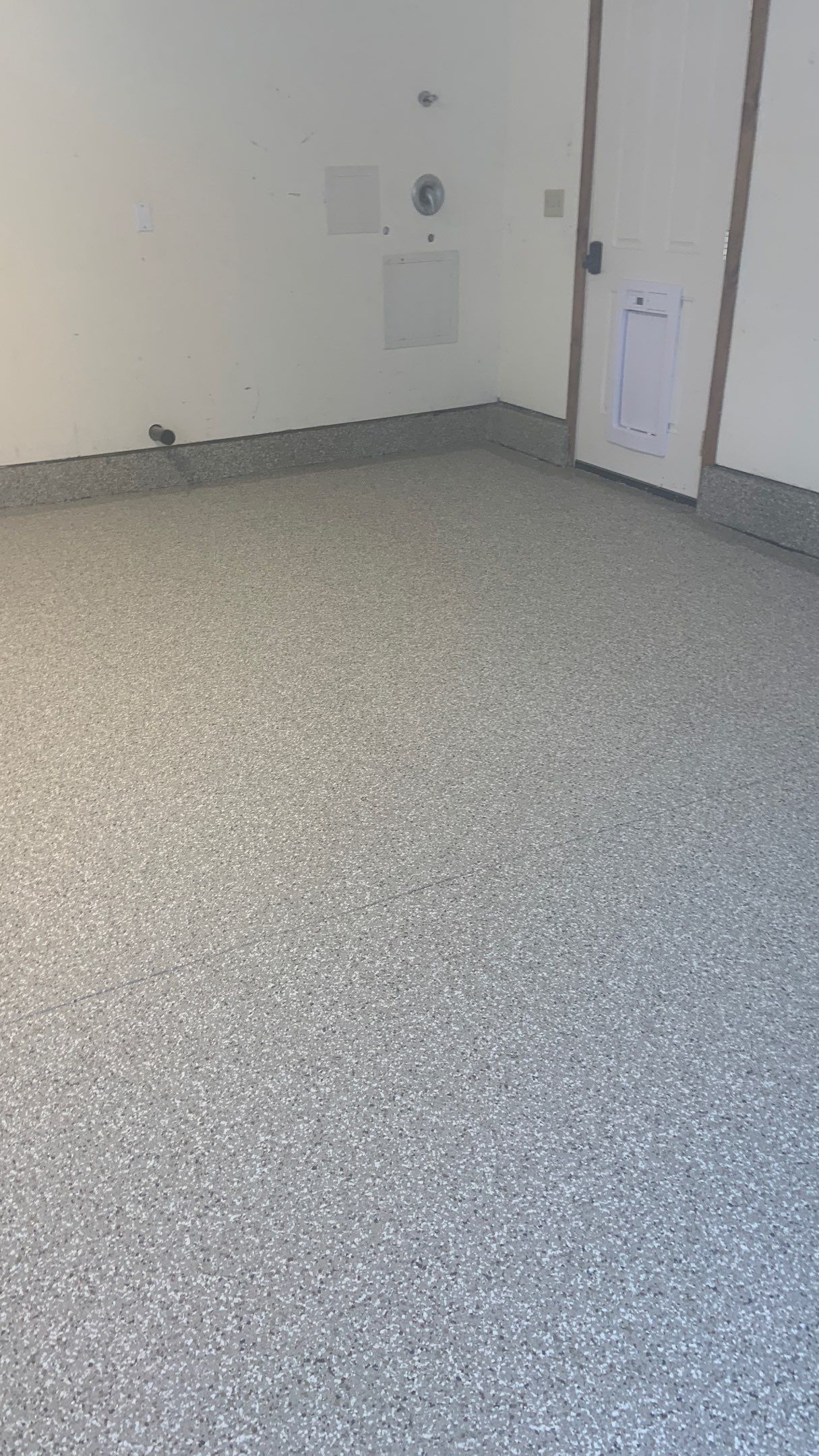 Garage Transformation using Pebble Beach by Croc Coatings, LLC