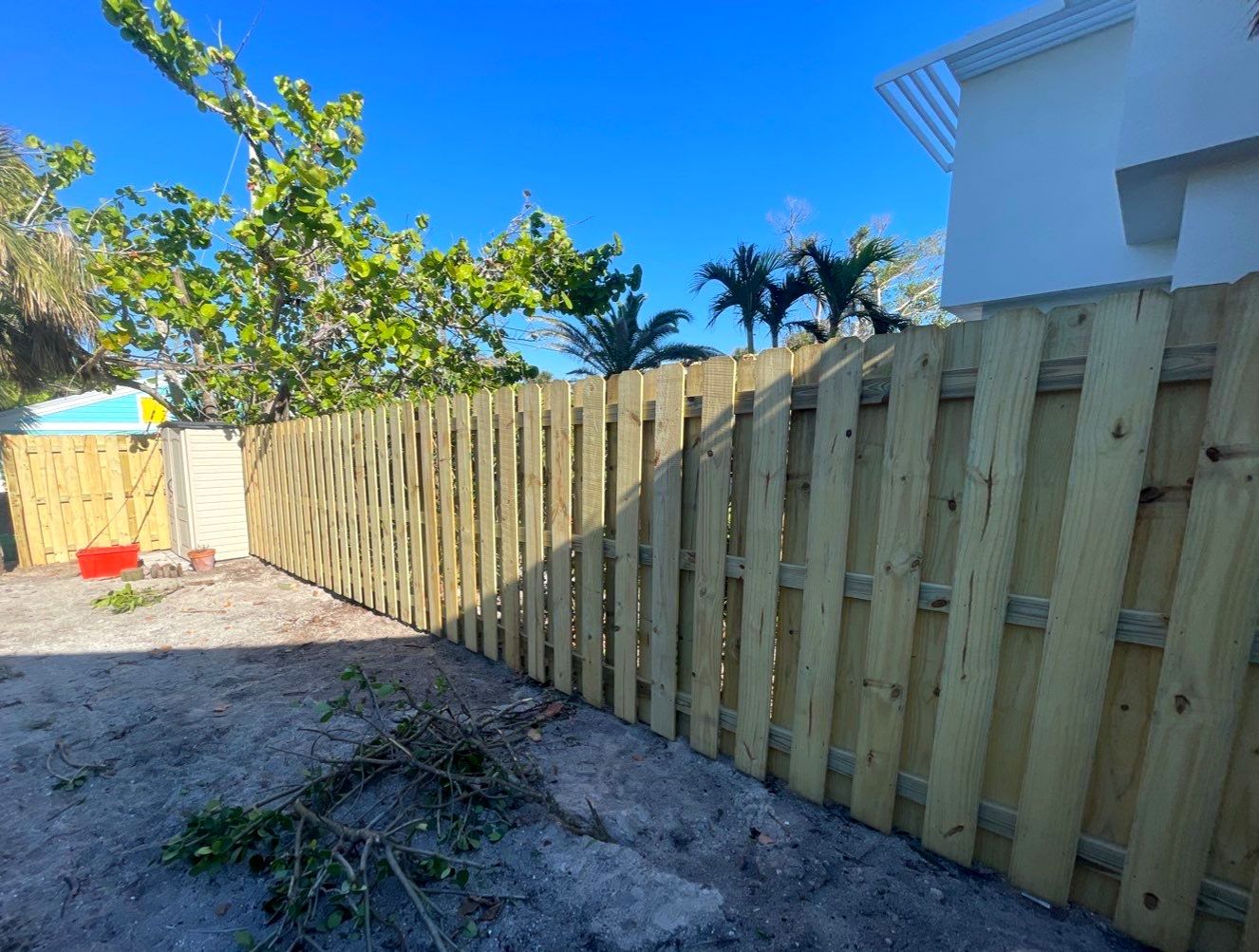 Wood Fence Installation using Shadowbox Wood Fence by Asap fence and gates, LLC