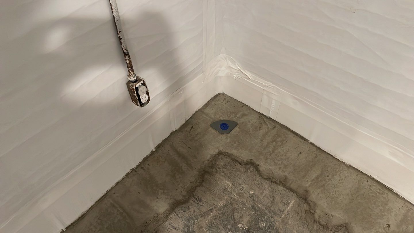 Embedded Fiber Reinforcement and Basement Waterproofing using GrateDrain Waterproofing System by Toledo Basement Repair