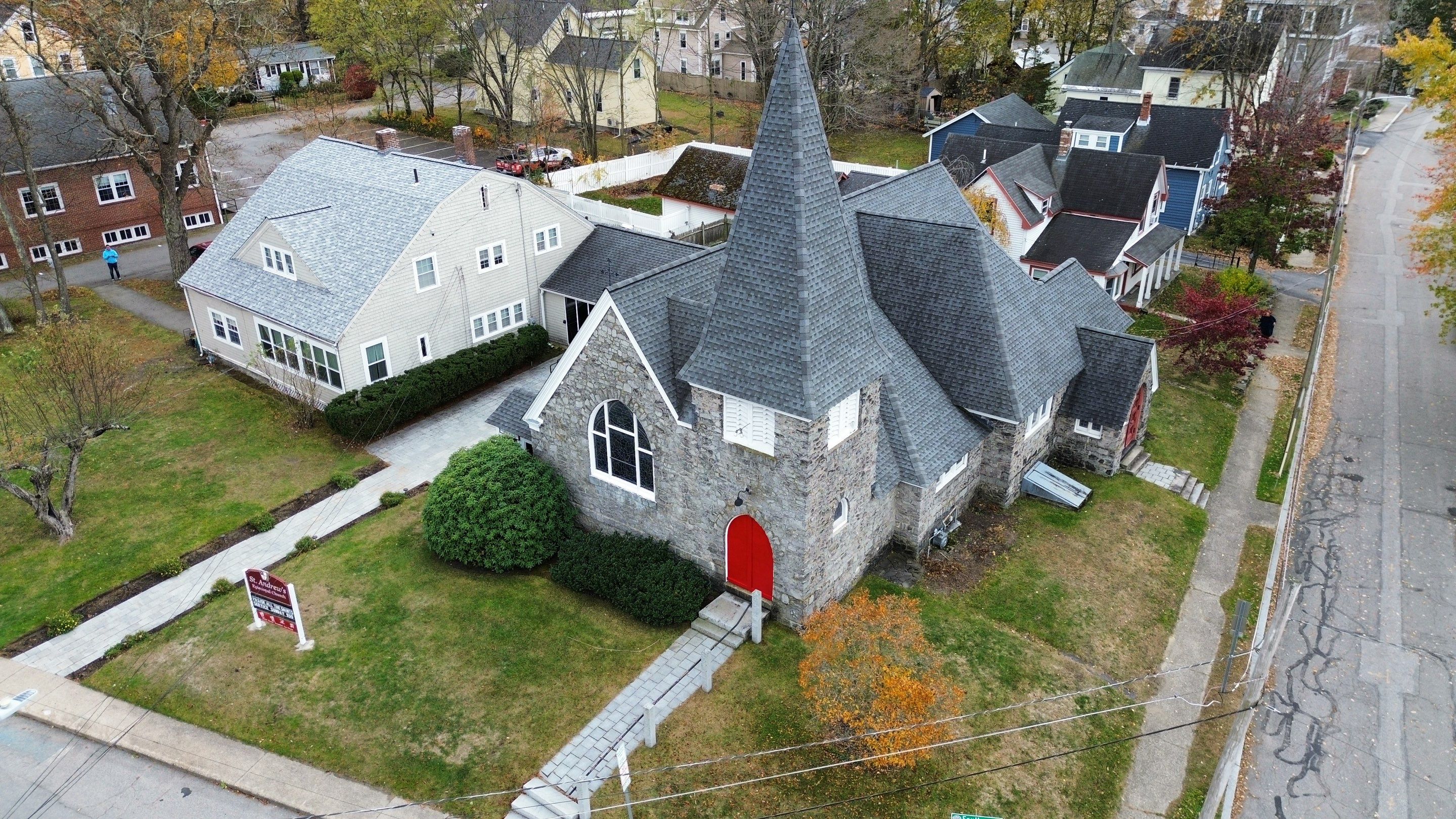 Ayer Church Complete Roof with Code-Compliant Overlay & Dual Chimney Restoration by Mighty Dog Roofing of Greater Middlesex County