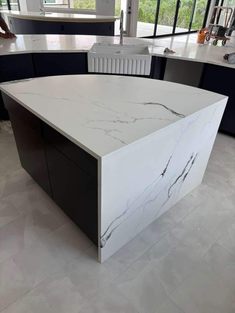 A home with a mix of quartz options by Mena stone surfaces