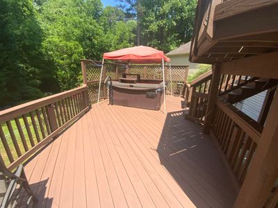 Multi-Level Wood Deck Repair and Staining in Tucker, Georgia