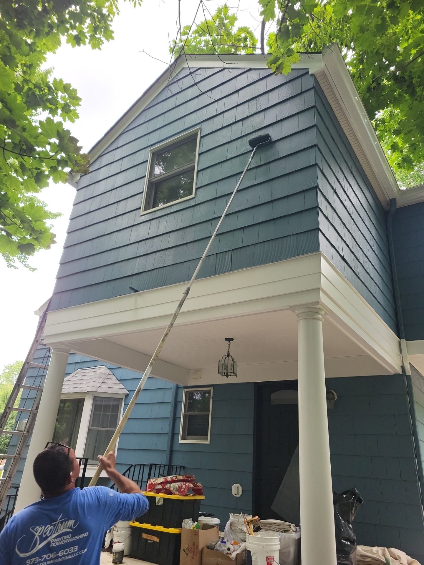 Exterior Painting and Cedar Shingle Siding Repair in Cedar Grove by Spectrum Painting, LLC