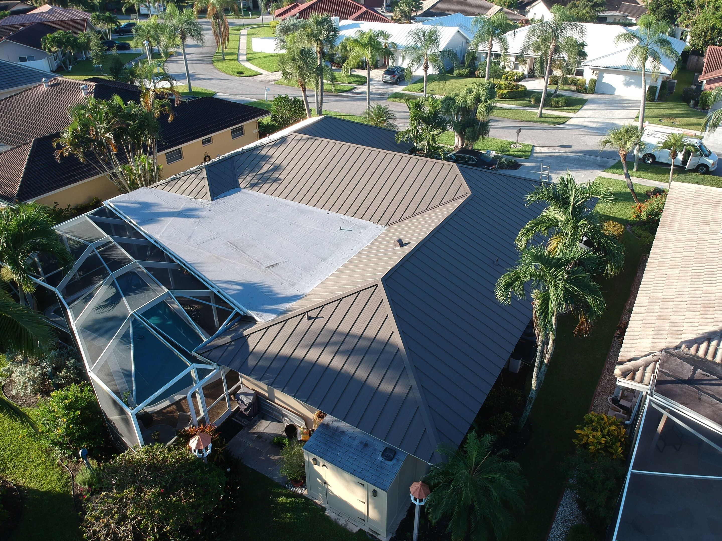 Residential Roofing Installation using 1" Nail strip metal roof by BLUES BROTHERS ROOFING