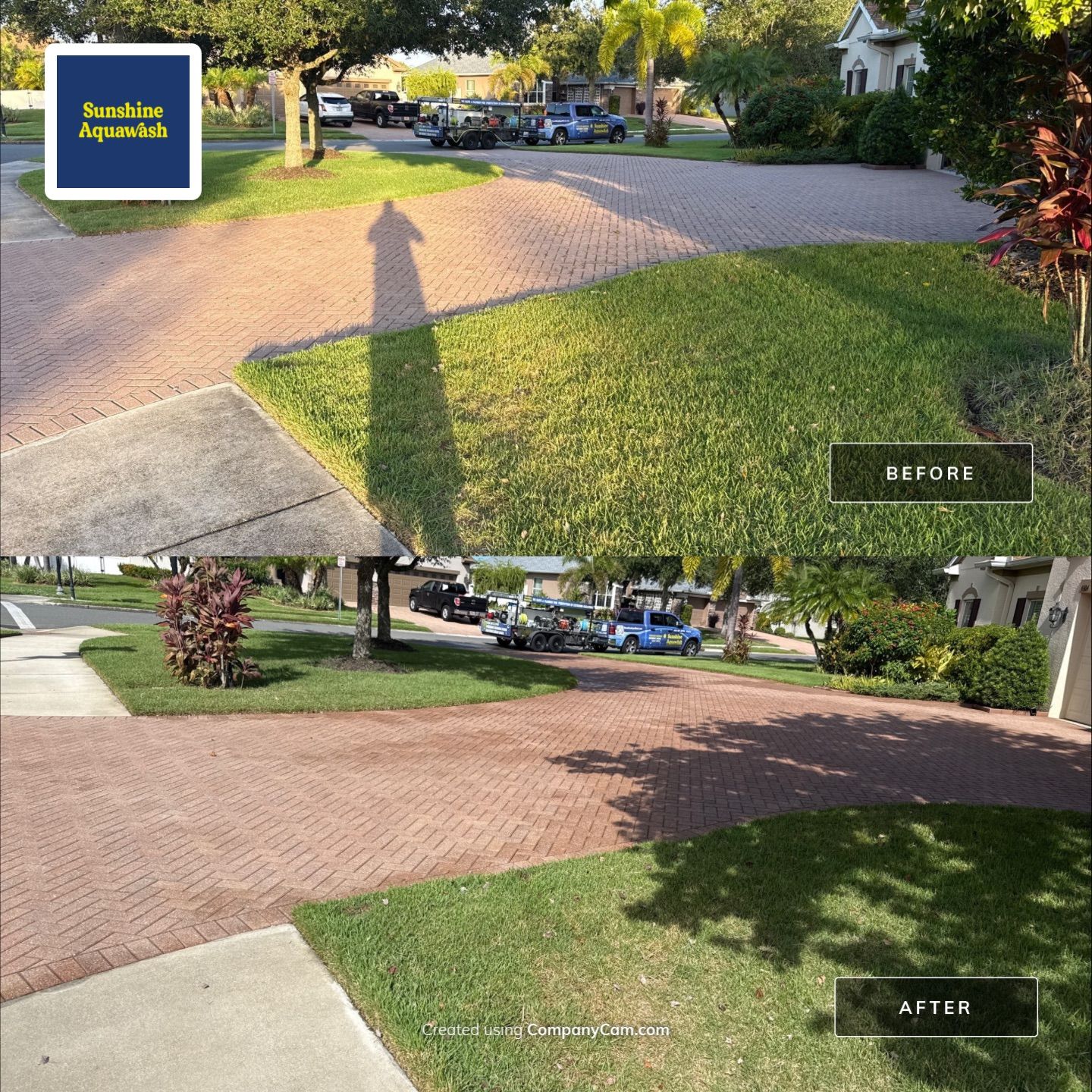 Paver Driveway & Sidewalk Cleaning – Oakleaf Hammock, Ellenton, FL by Sunshine AquaWash