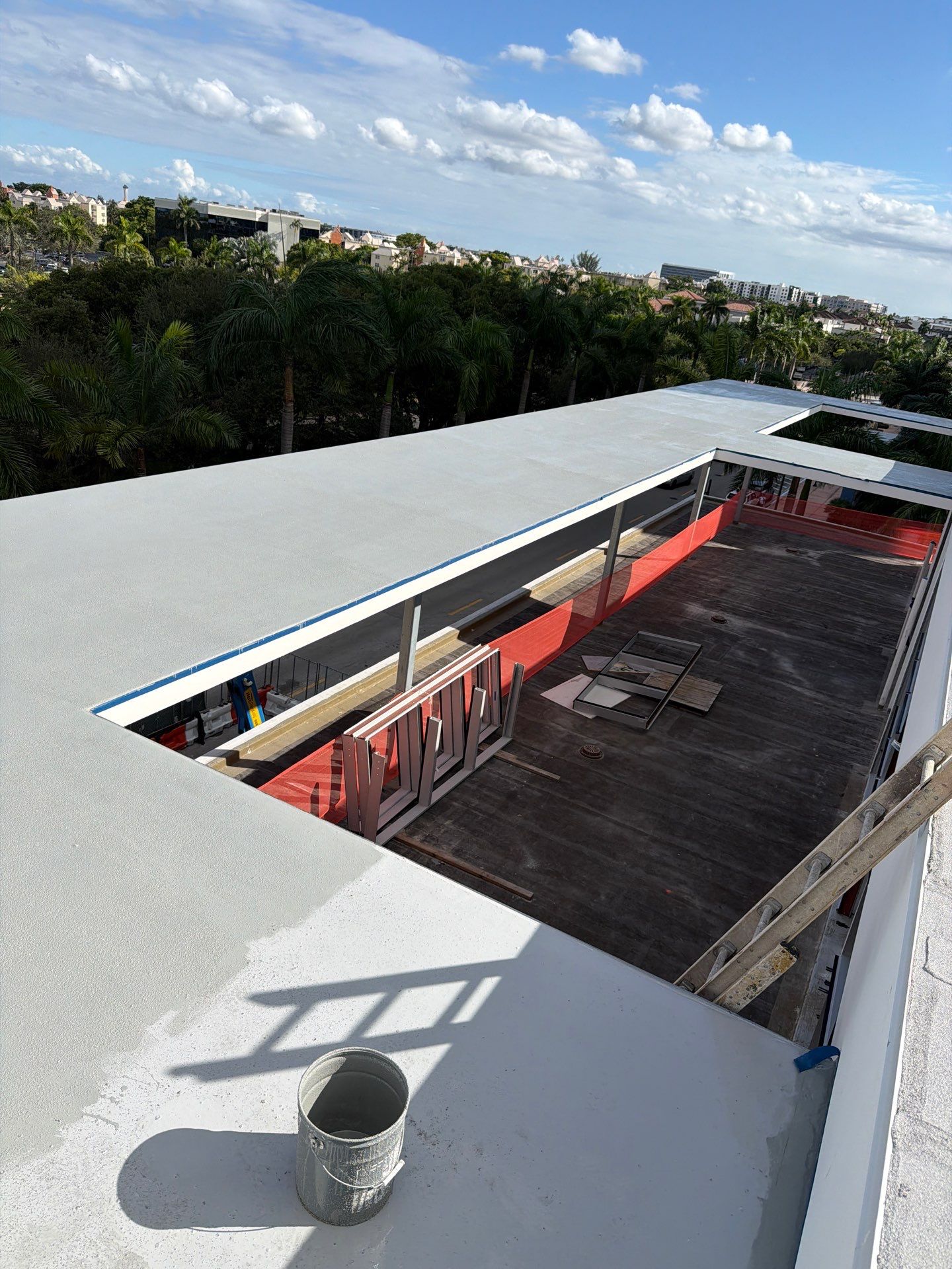 Commercial Roofing Installation with Soprema Membrane at Doral Library by AJF ROOFING INC