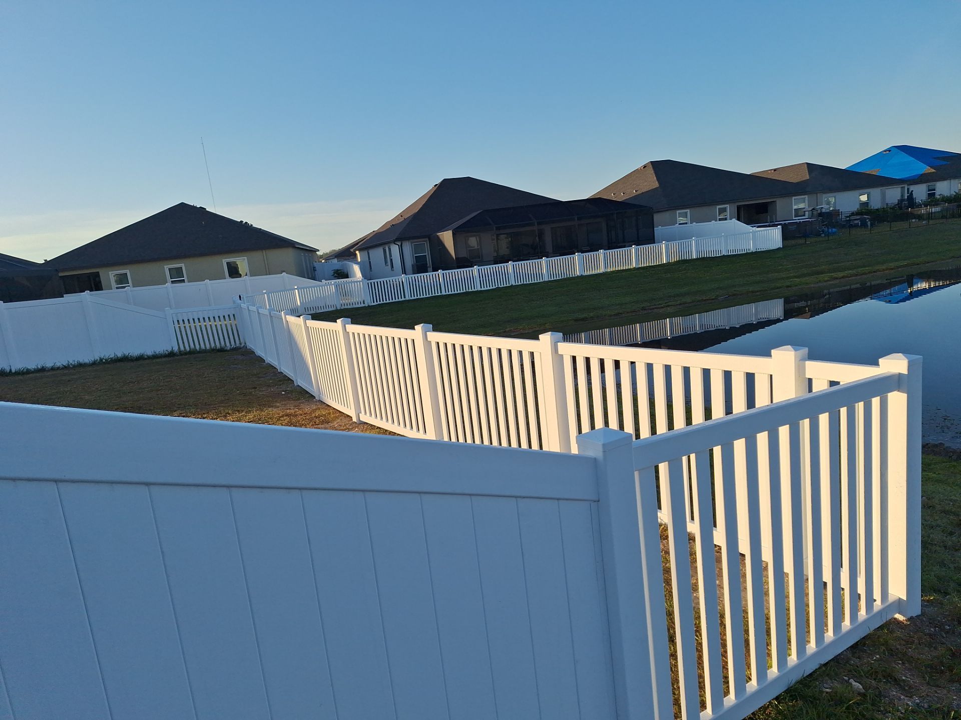 Vinyl Fence Installation using 6Ft White Vinyl Privacy Fence with a 4Ft White Clearwater Picket Fence by Asap fence and gates, LLC
