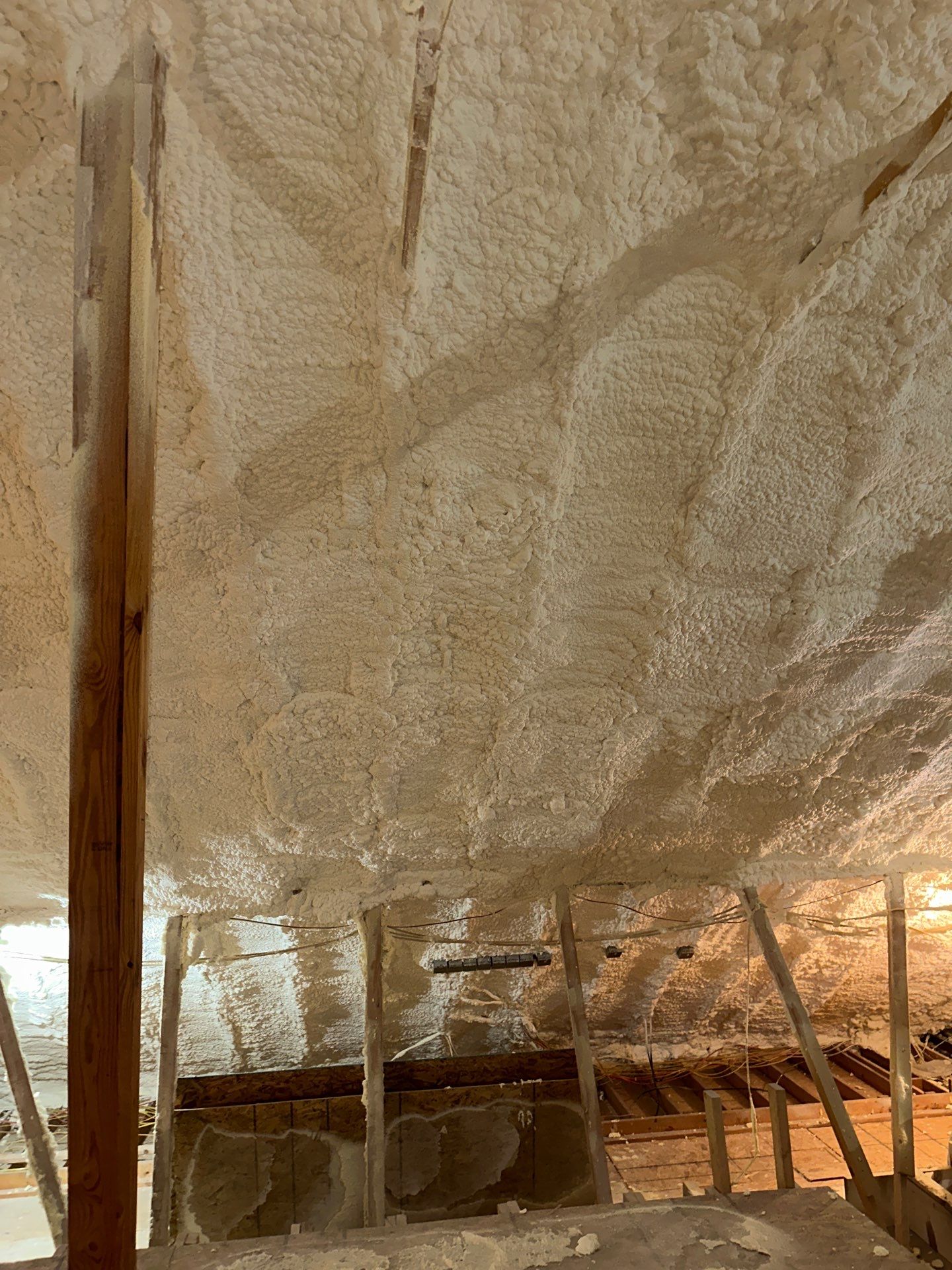 Spray foam insulation removal & re spray by Apex Insulation Solutions