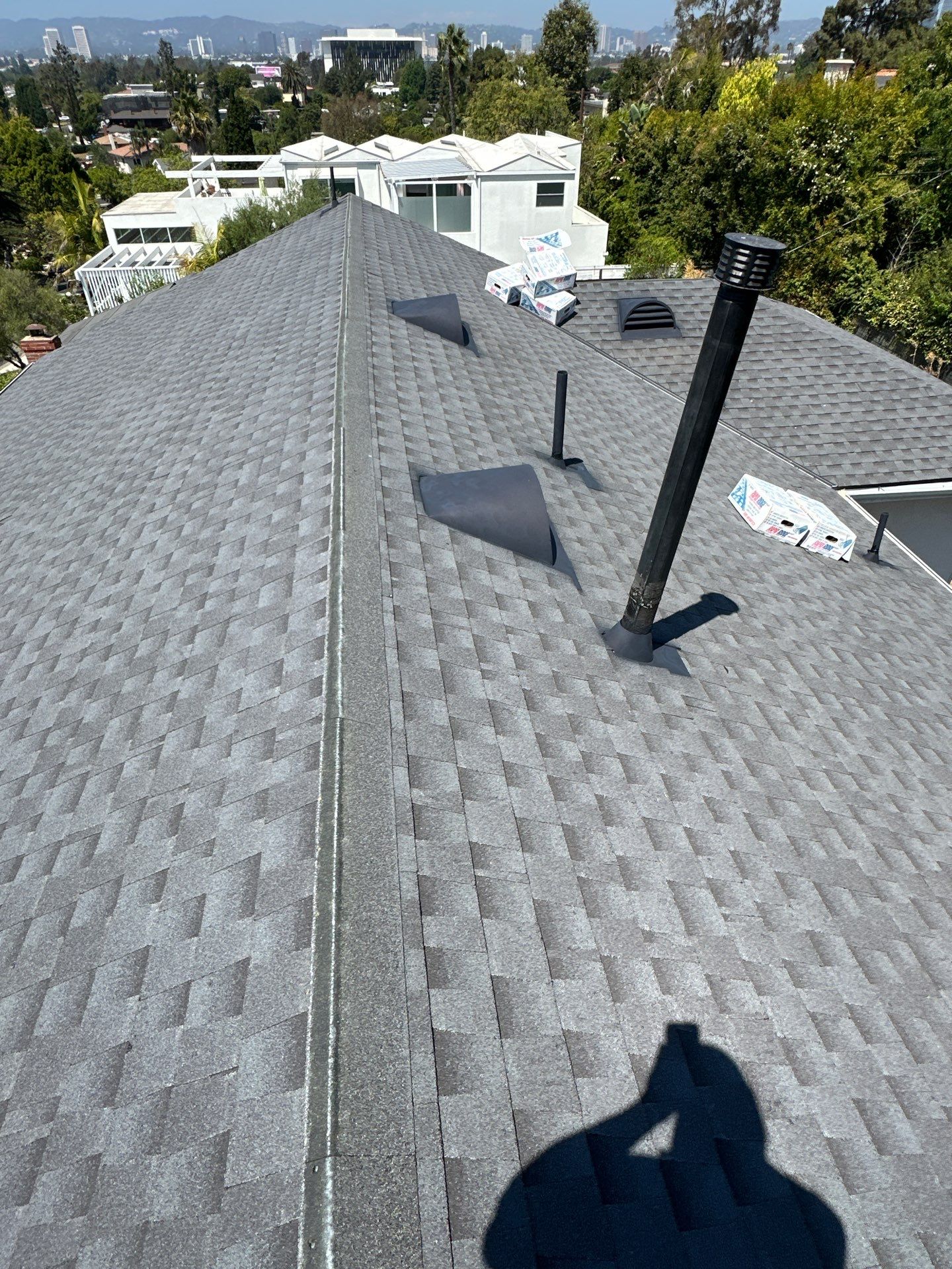 Residential Roofing Installation using GAF Charcoal Shingles by Hull Brothers Roofing