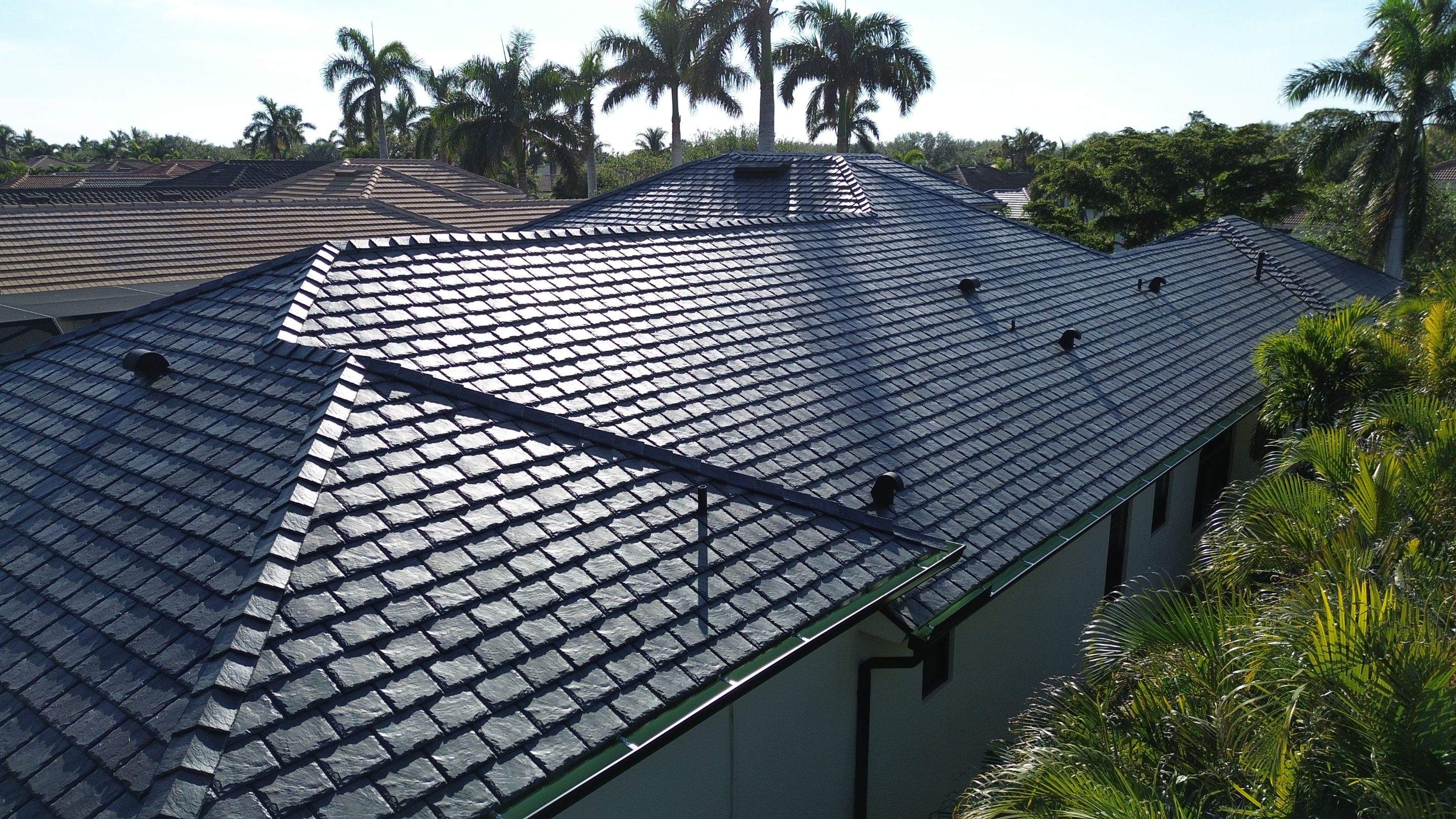 Residential Roofing Installation using Brava Slate Tile in Estero, Florida by International Roofing