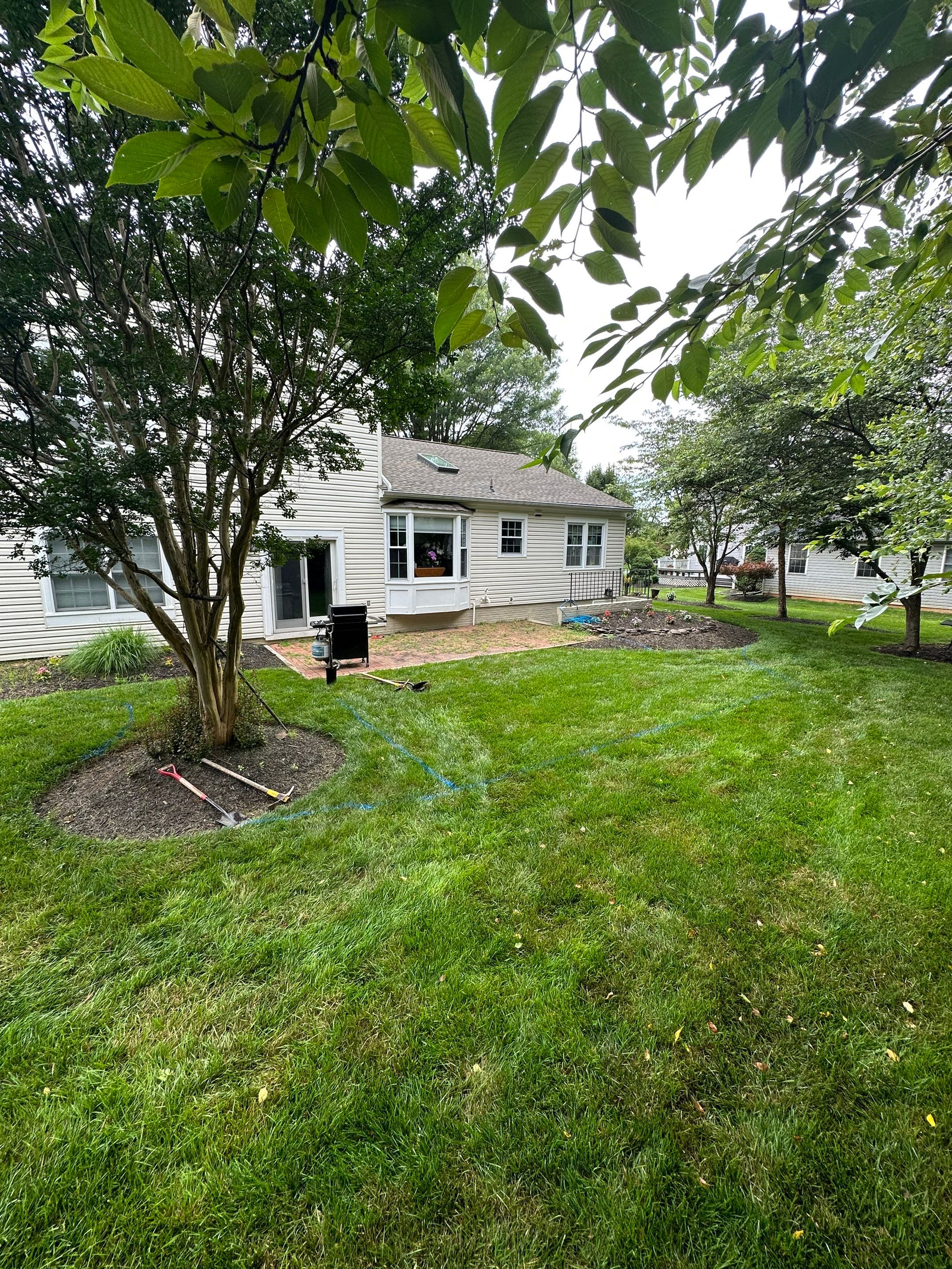 Backyard Transformation using Techo-Bloc Pavers by The Smet Companies, LLC