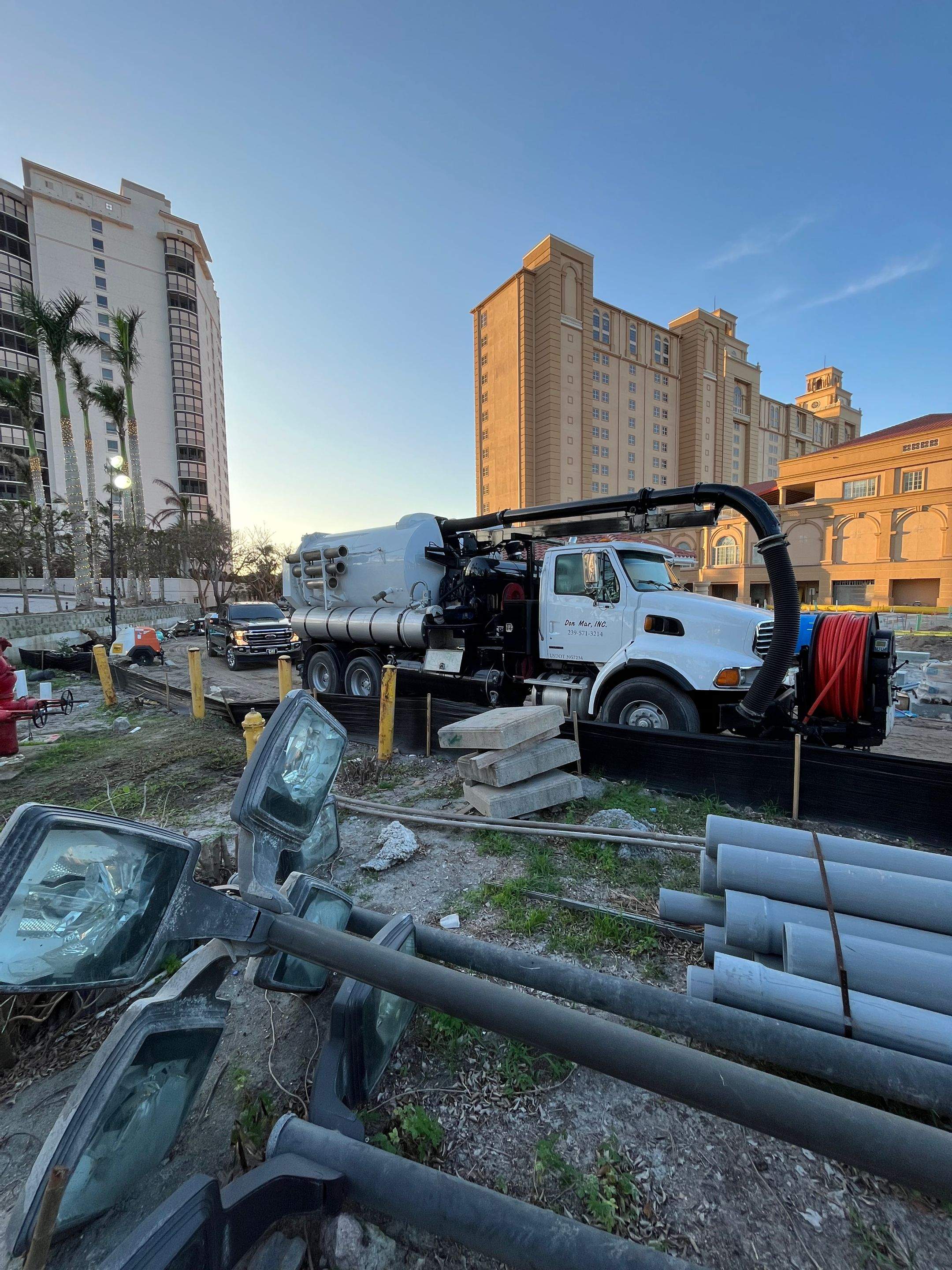 Ritz-Carlton S. Pool Deck & S. Service Rd Drain Cleaning by APS Power & Water