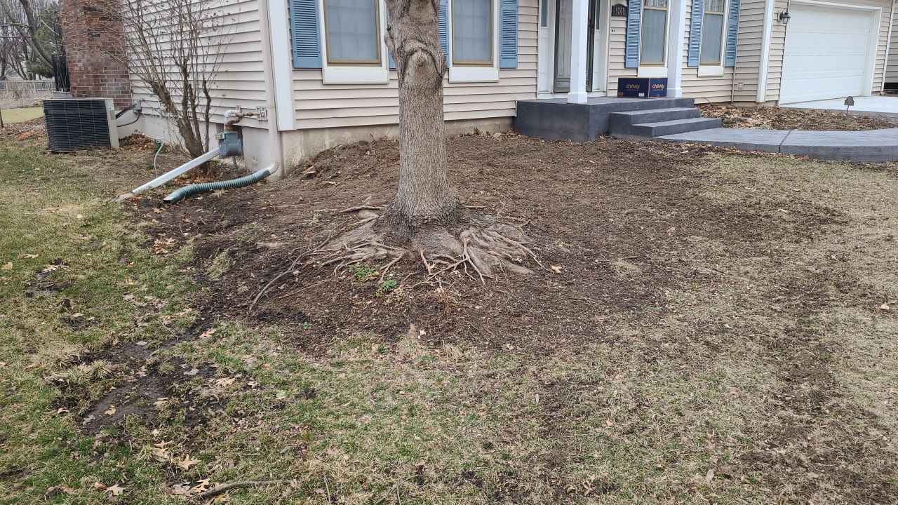 Front Yard Landscape and Retaining Wall by LAND ESCAPES LLC