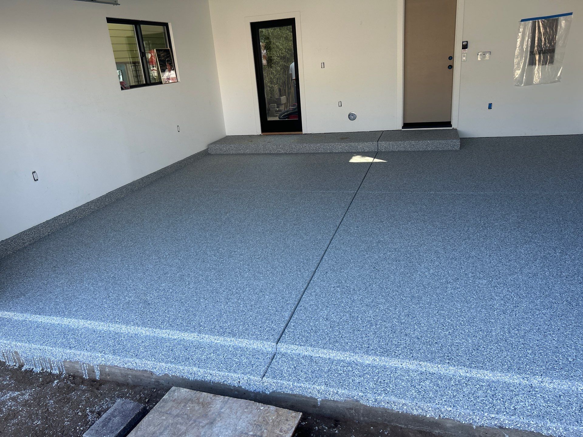 Stonewash Garage Floor Coating and Quartz Concrete Driveway in Morro Bay by MGP Coatings