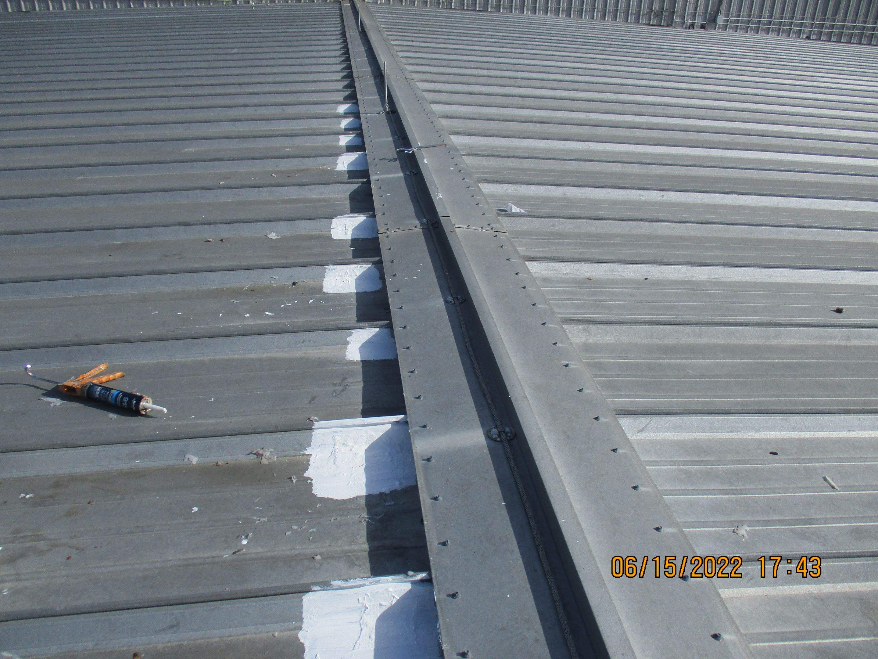 Calder Casino & Race Track Partial Metal Restoration  using #924 Eterna-Sil Premium Silicone Roof Coating by Morton Roofing, Inc.