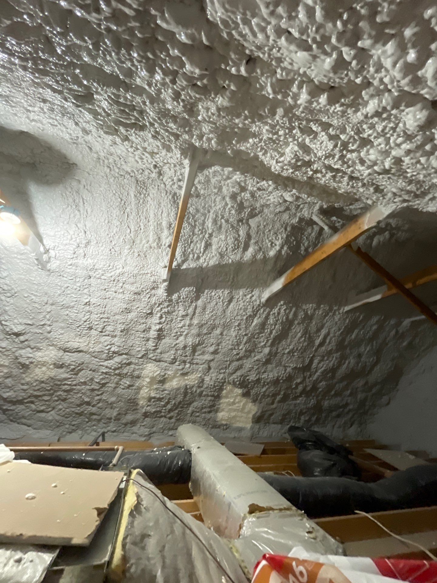 Attic Insulation using open cell spray foam by NYS Foam & Energy