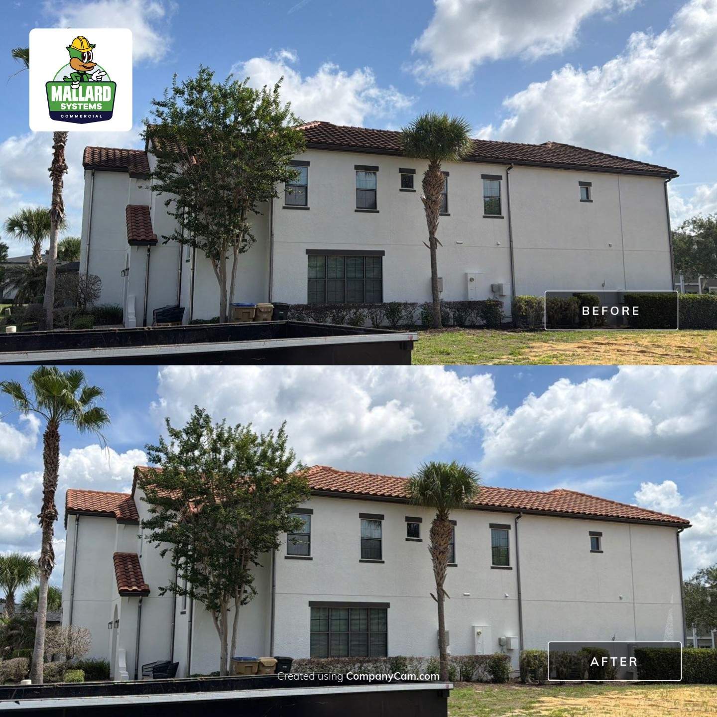 Barrel Tile Roof Cleaning and Exterior House Wash in Reunion by Mallard Systems