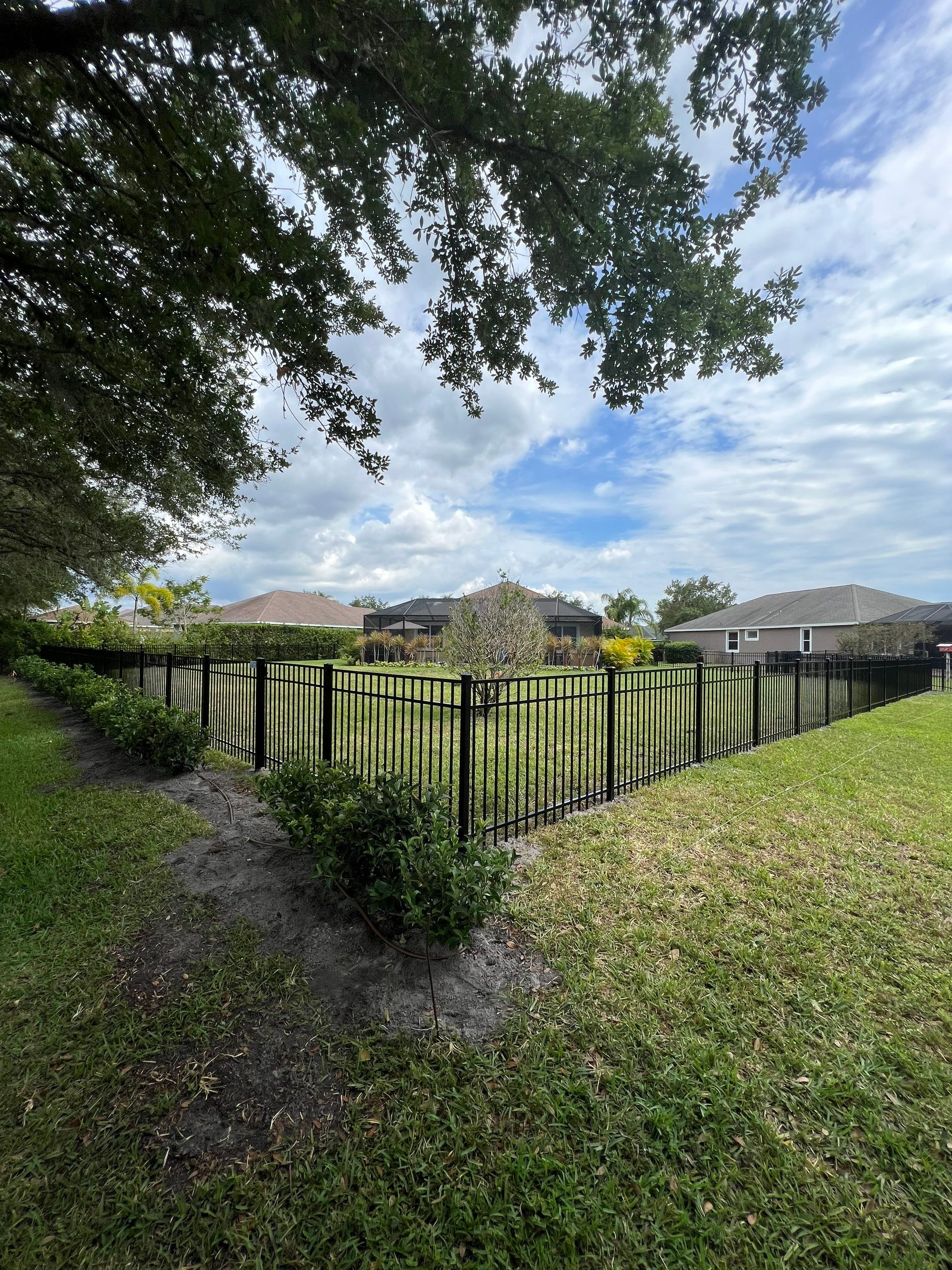 Aluminum Fence Installation using Black 3 Rail Aluminum Fence by Asap fence and gates, LLC