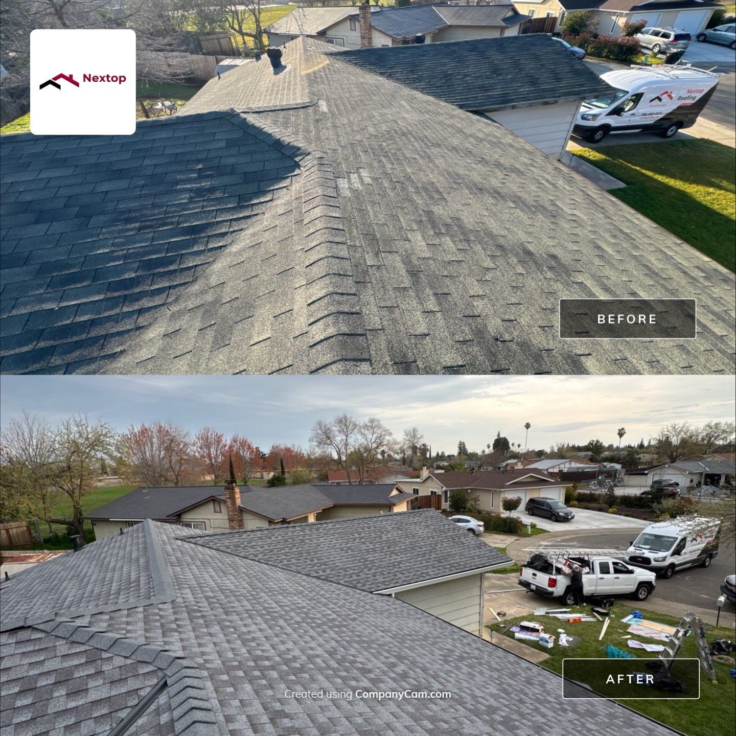 Residential Reroof using GAF by Nextop Roofing