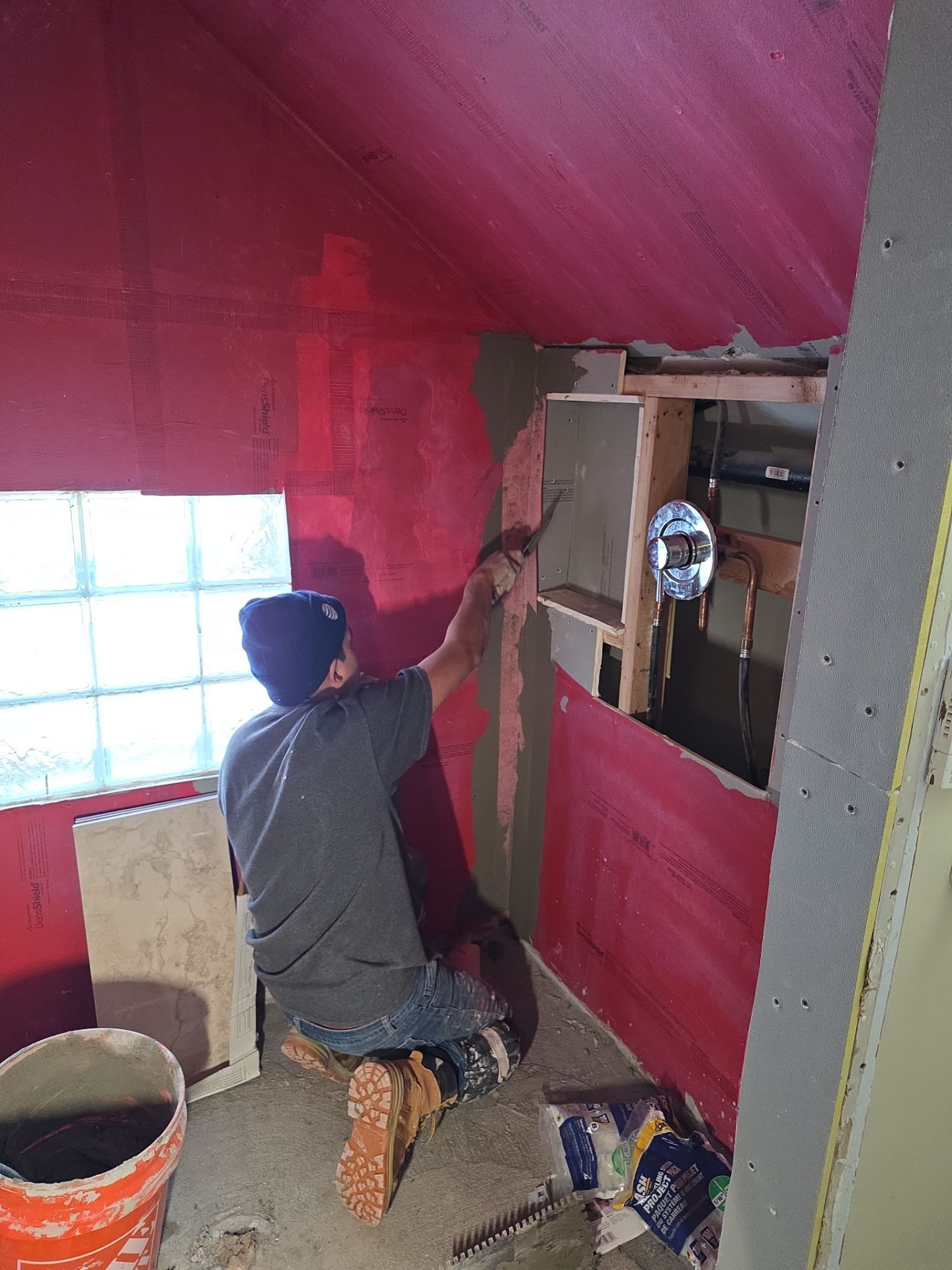 Shower Remodel & Ceiling Restoration – Correcting Water Damage and Rebuilding Right by Johnny Five Construction 