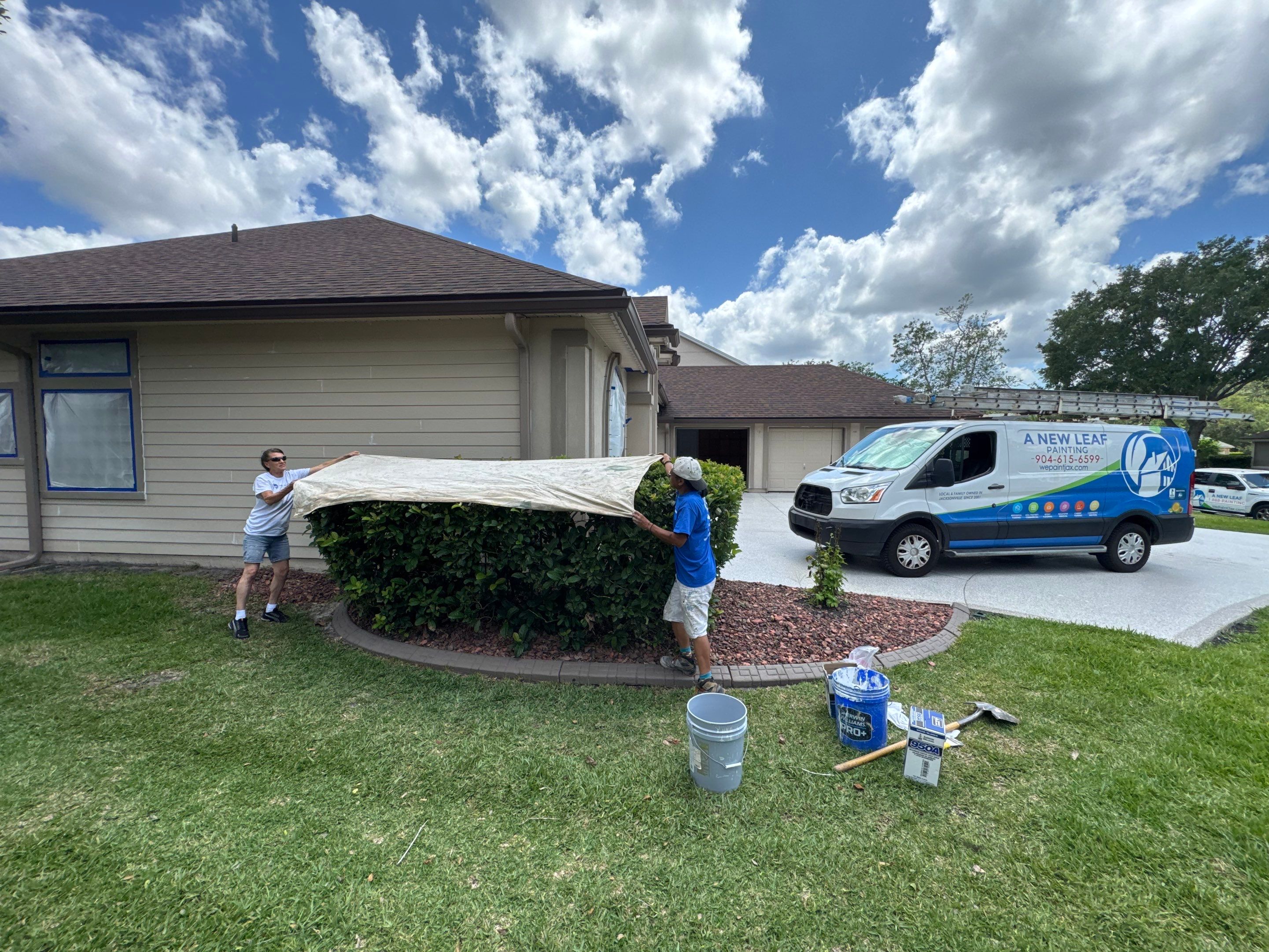 James Hardie Siding Painting in St. Johns FL with Emerald Rain Refresh by A New Leaf Painting, LLC