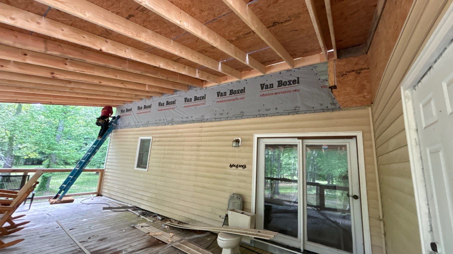 Roof Replacement and cover porch  by Deerfield Roofing LLC