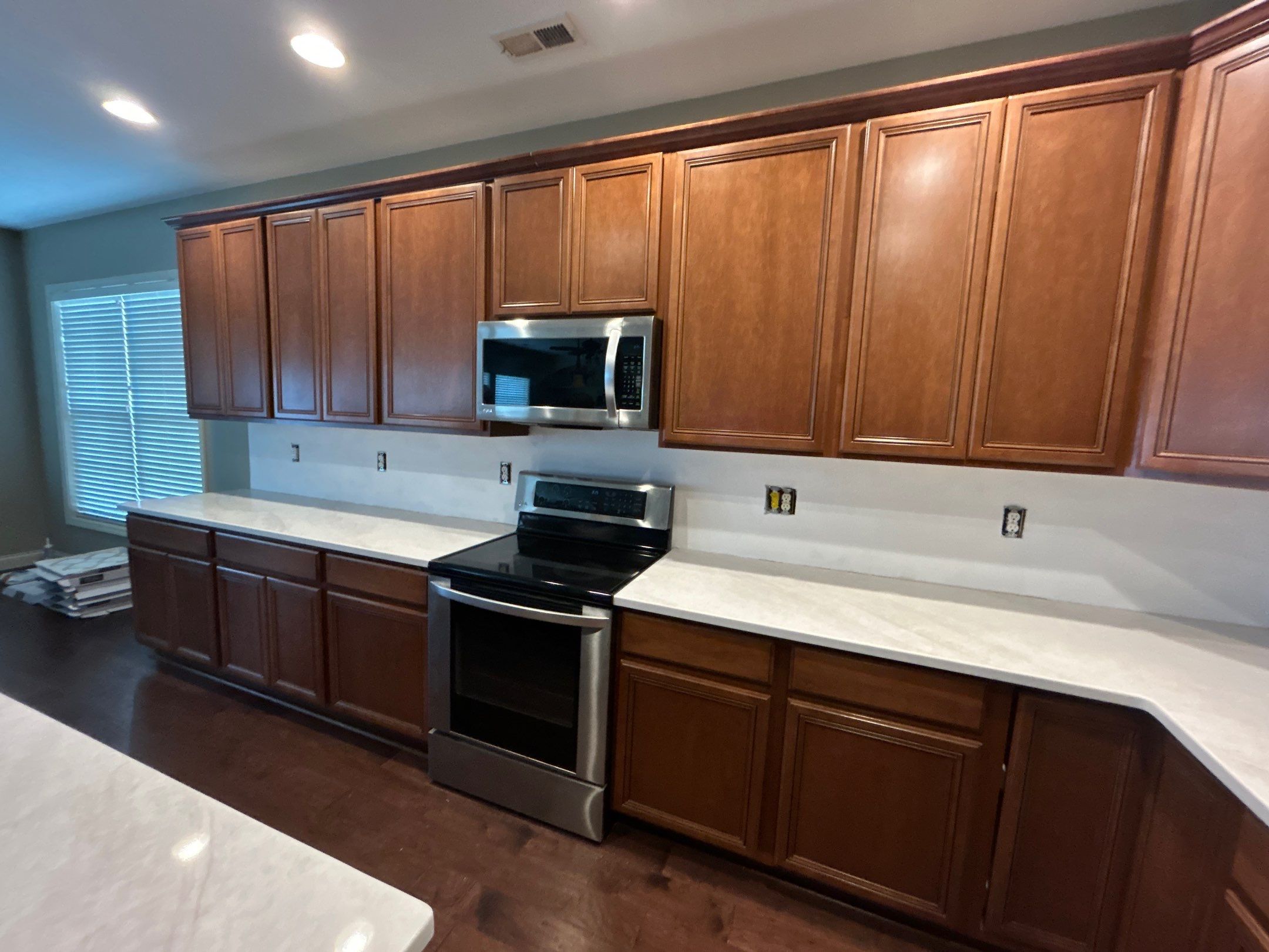 Lattice Pattern Tile Backsplash Installation in Lexington Kitchen by Footprints Floors Kentucky