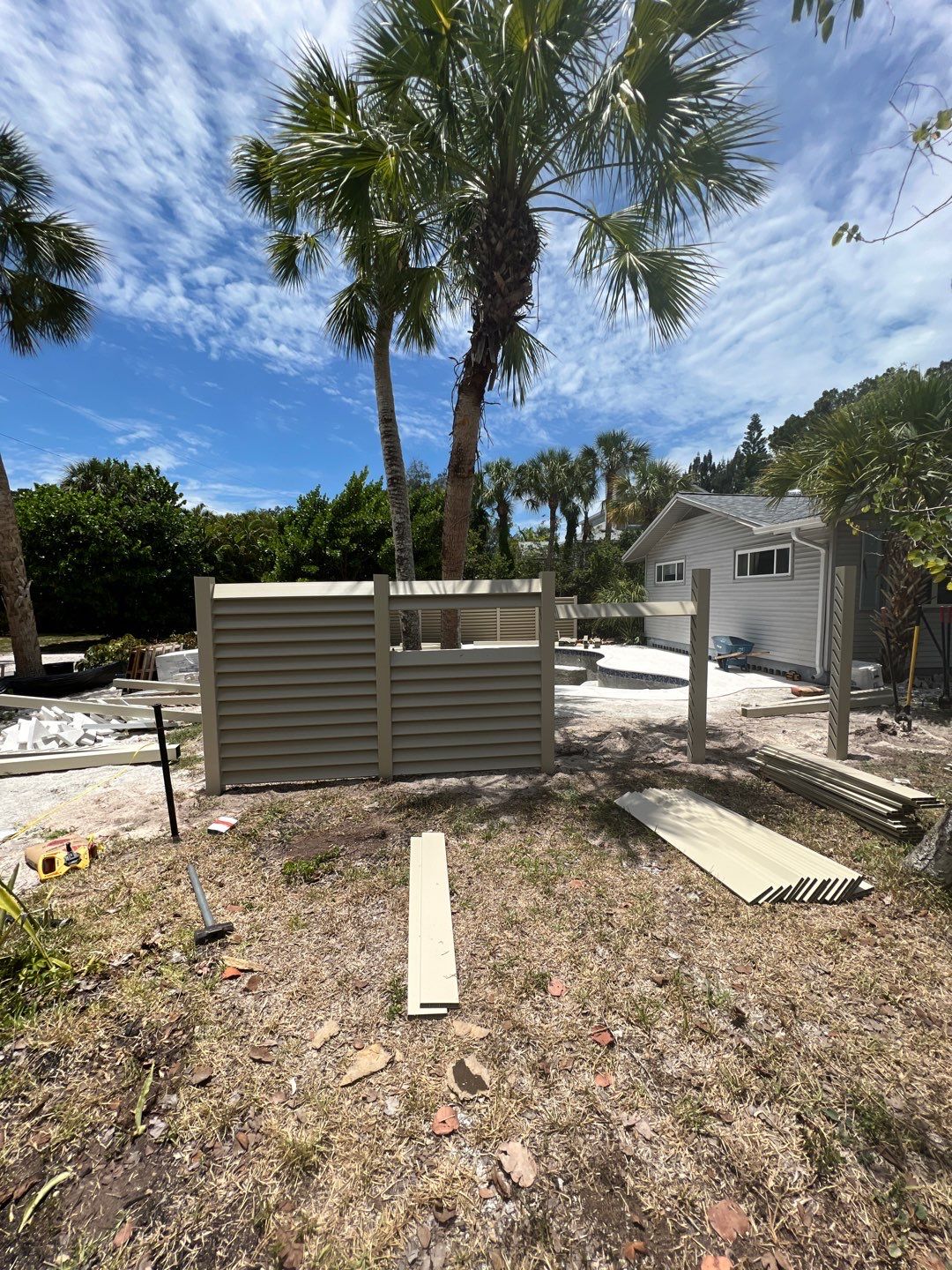 Sarasota, FL 6ft. Tall White Louvered Vinyl Privacy Fence by Asap fence and gates, LLC
