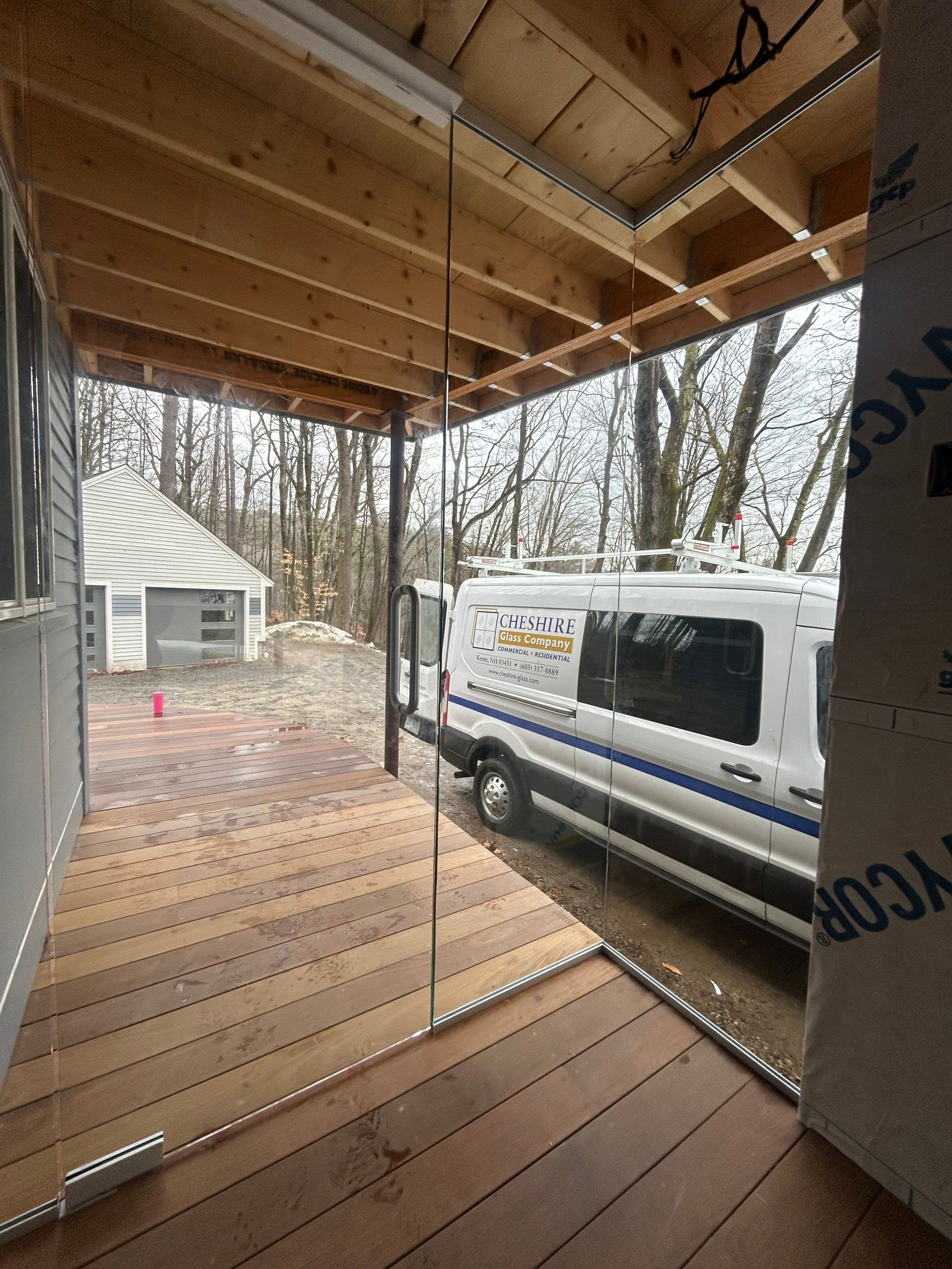 Glass Entryway using Tempered Glass by Cheshire Glass Company