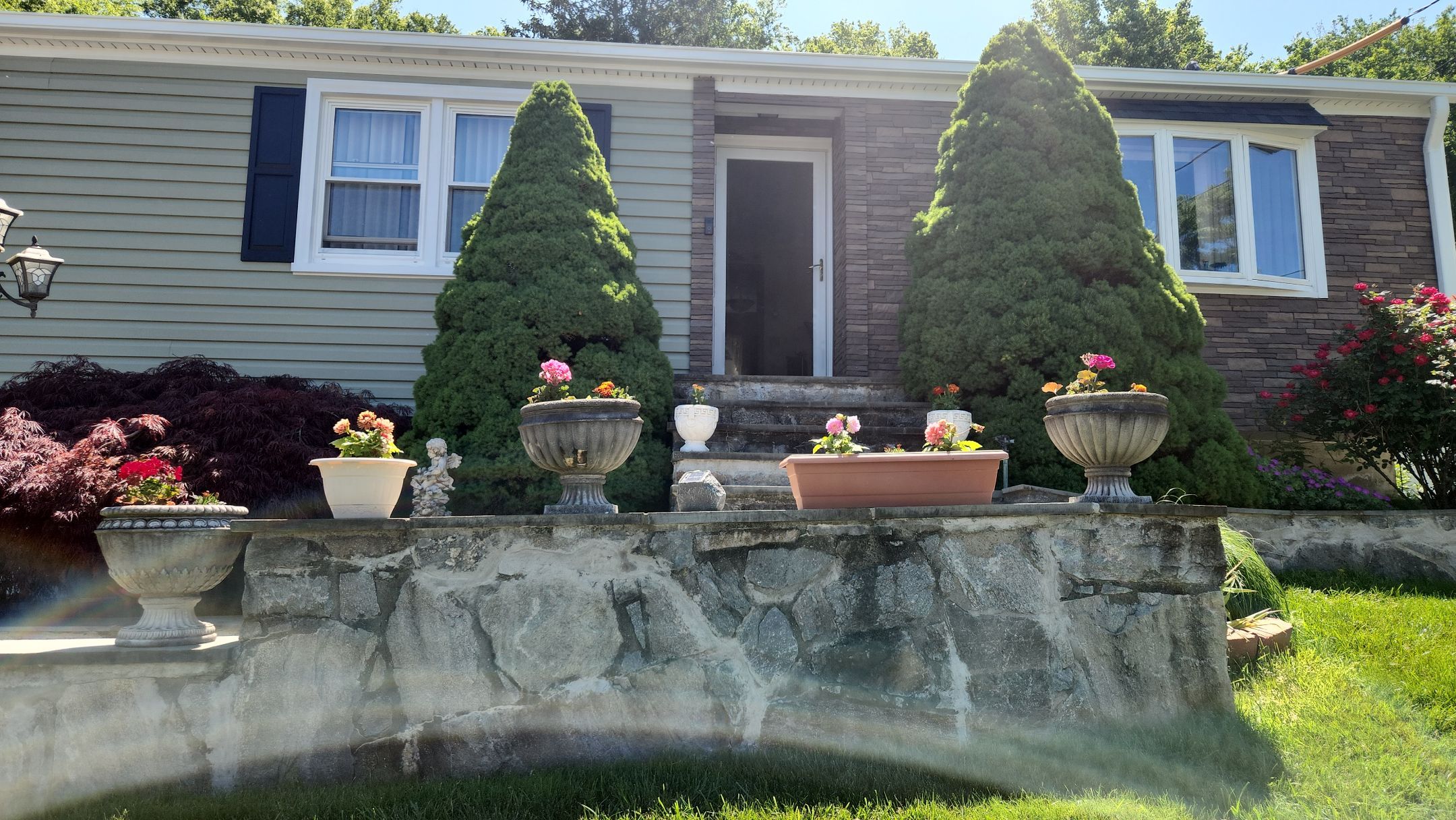 Siding Makeover with Cert. Monogram D/5 Dutchlap, Cypress & Tando Stone Sedona Bluff by DiGiorgi Roofing and Siding Inc